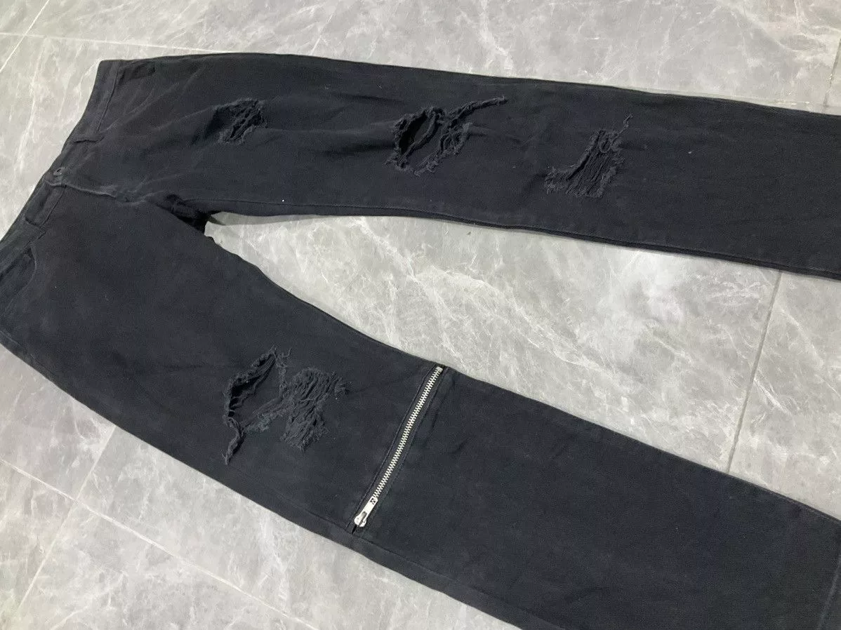 If Six Was Nine Denim If Six Was Nine × Japanese Brand Jeans Black Distressed Denim Single Zip Forever 21