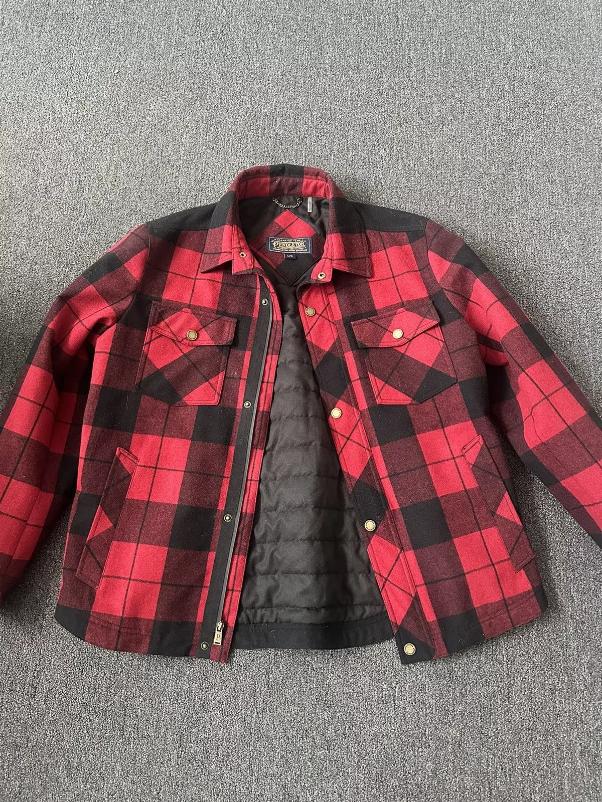 Pendleton Light Jackets Pendleton Red & Black plaid wool jacket button and zipper