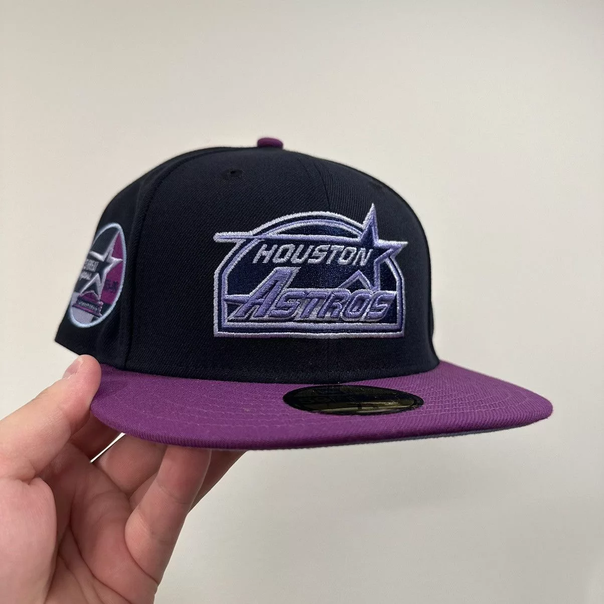 Hat Club Hats Hat Club Houston ASTROS script Hatclub’s “Grape Jelly” 7 3/8 Blue Sportswear