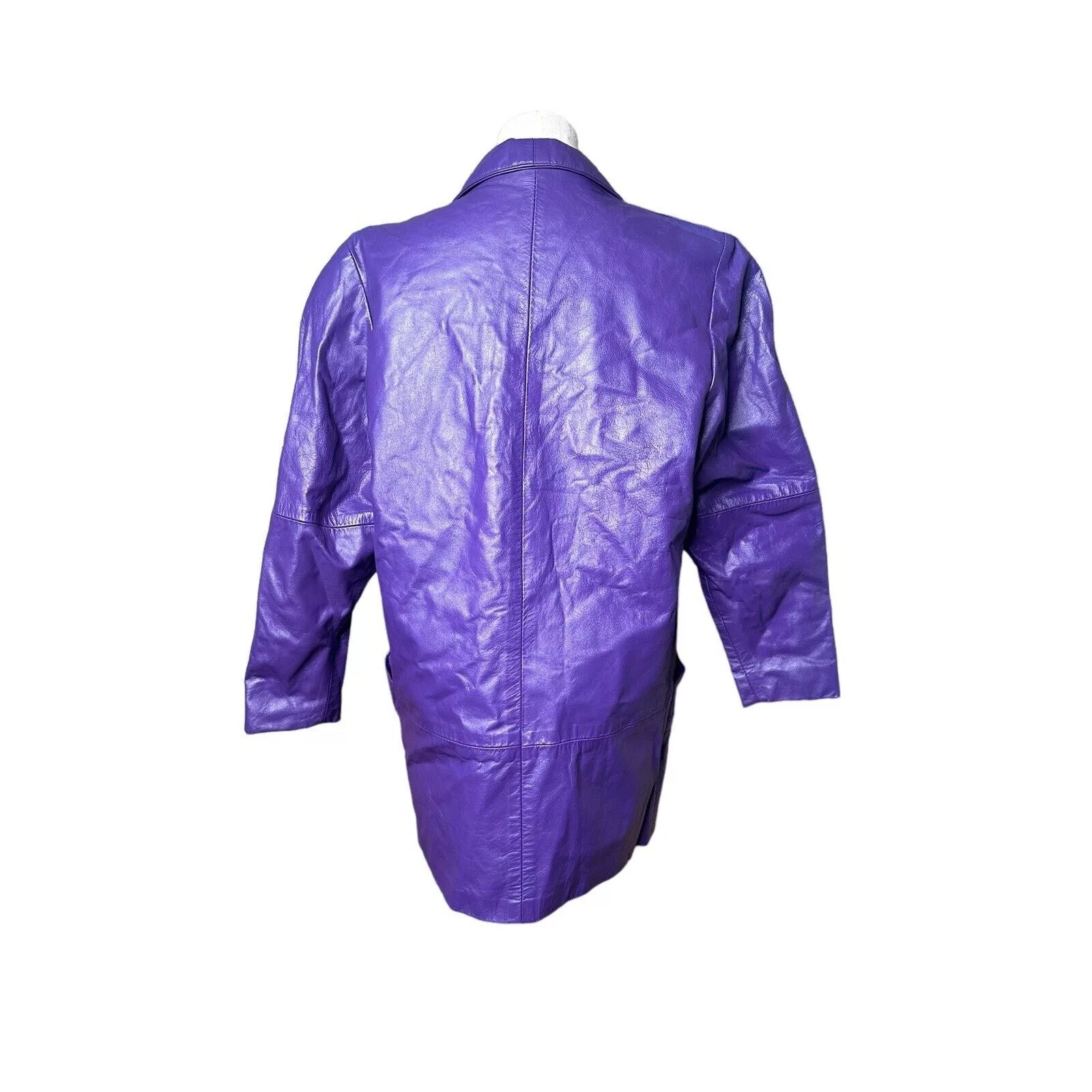 Other Jackets Other Vtg 90s Outerwear by Pheonix Purple Leather Jacket Coat SP