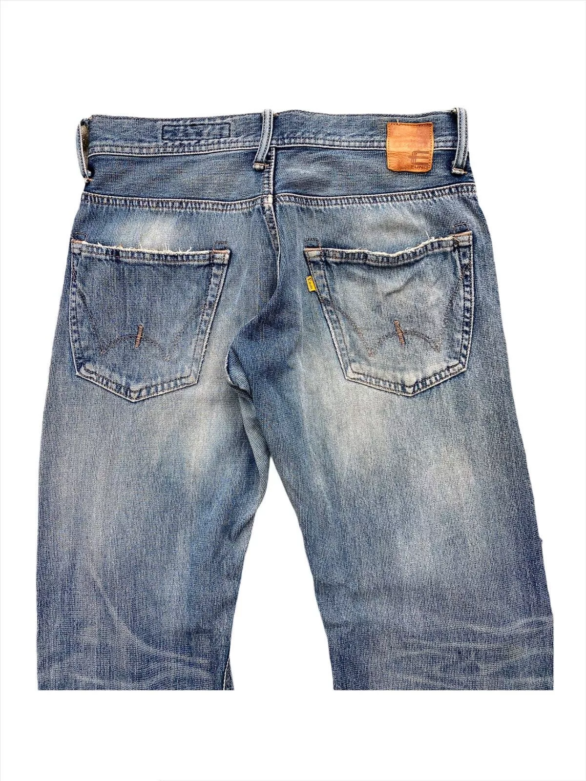 Edwin Denim Vtg Edwin E-function Curved Leg Distressed Denim MadeInJapan Blue Vintage