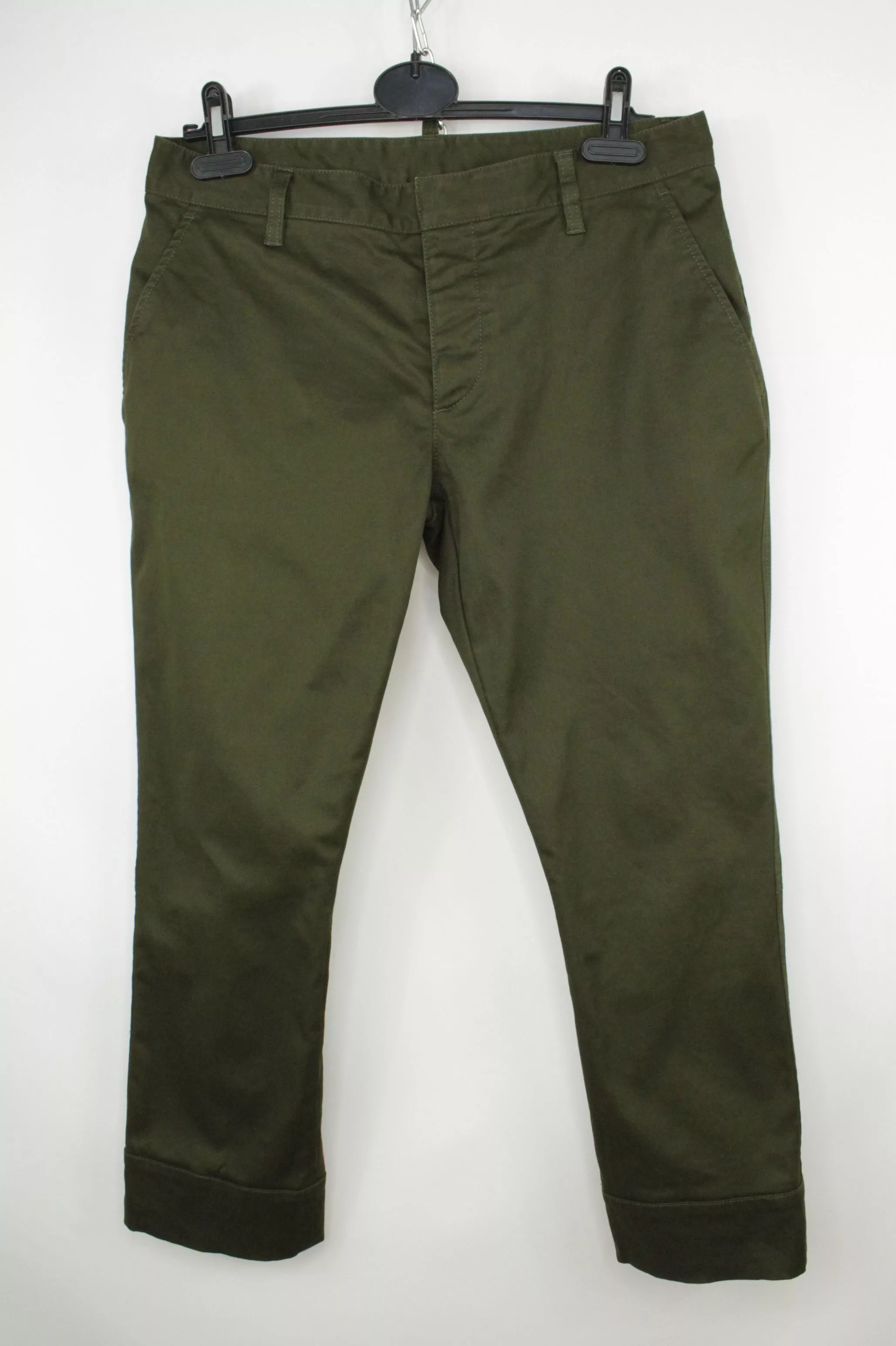 Dsquared2 Pants Dsquared2 Twill Stretch Cotton Cropped Chino Pants Women's Brown Luxury