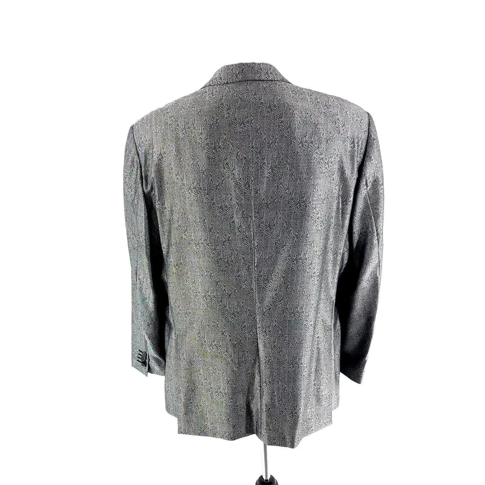 Versace Blazers Versace Hand Made Wool Silk 2 Button Blazer 44R Metallic Sil Silver