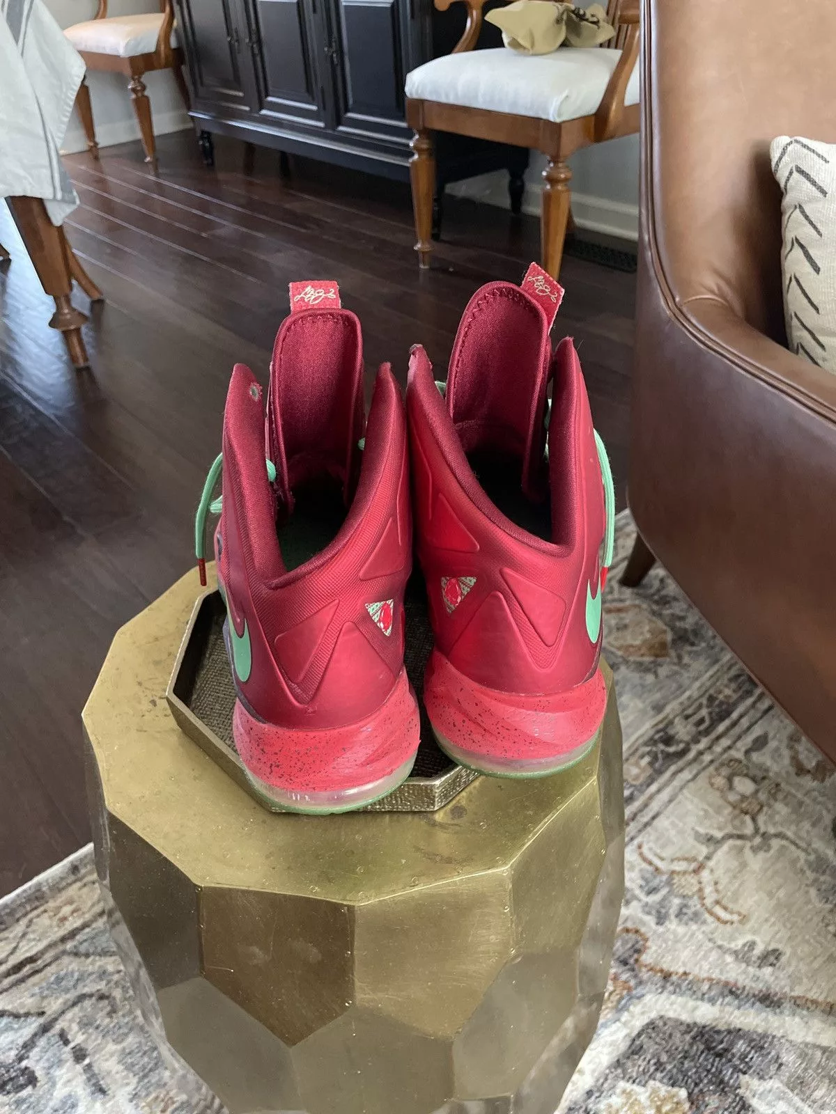 Nike Hi Top Sneakers Nike Lebron 10 Christmas Red