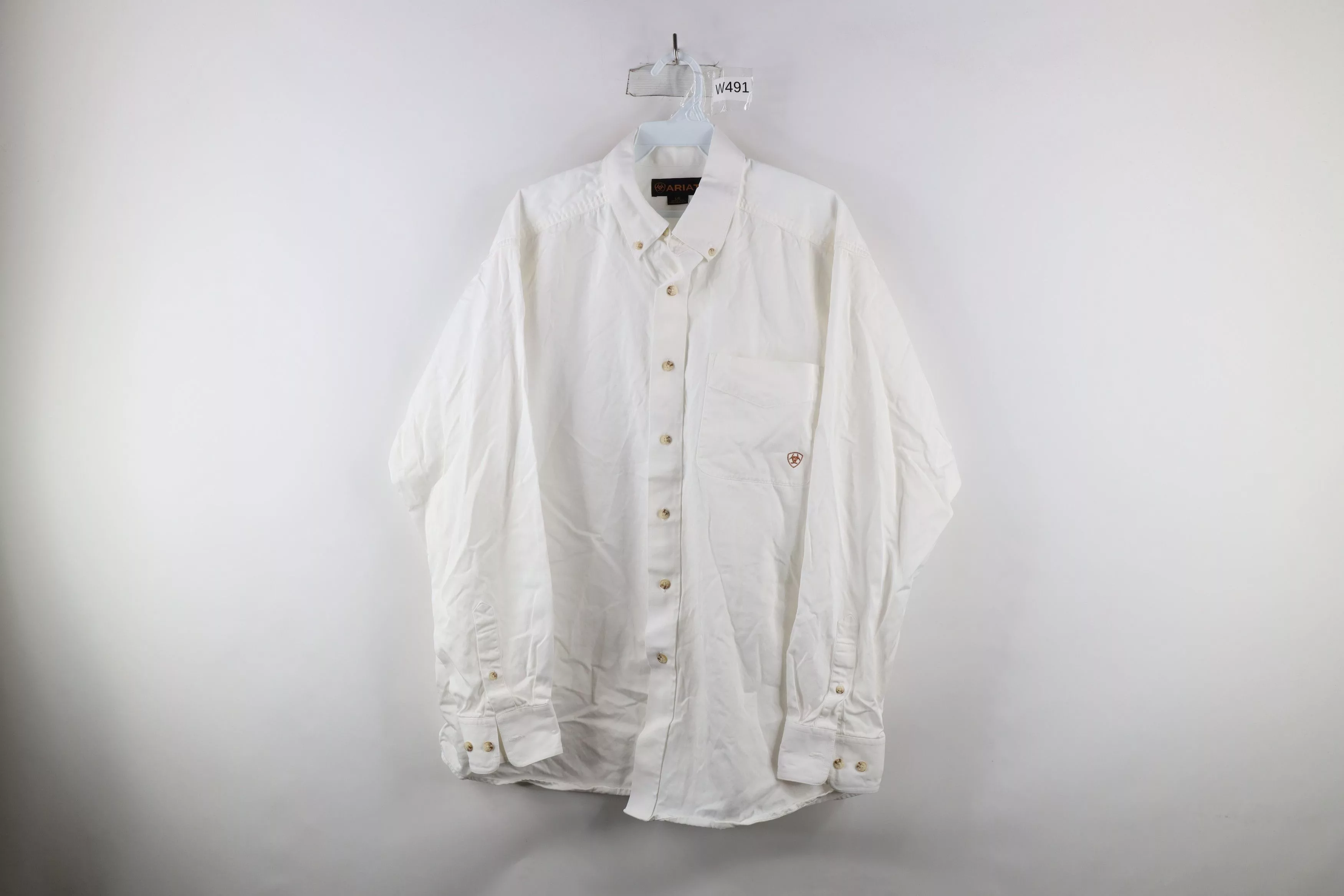 Ariat Shirts Button Ups Ariat × Vintage Ariat Heavyweight Twill Collared Button Down Shirt White