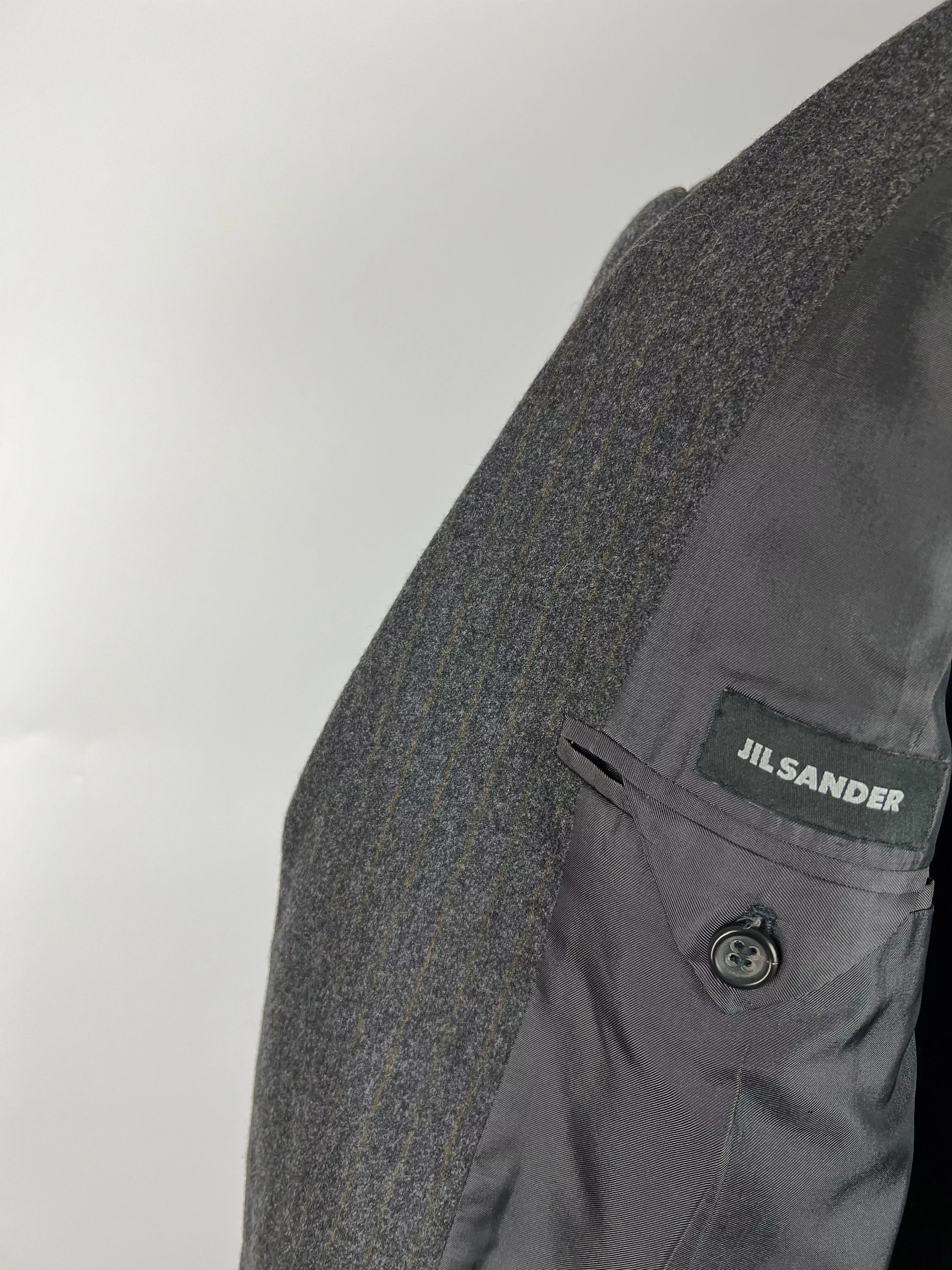 Jil Sander Blazers Jil Sander × Raf Simons Jil Sander Raf Simons Era Striped Wool Blazer Size 50R Multi