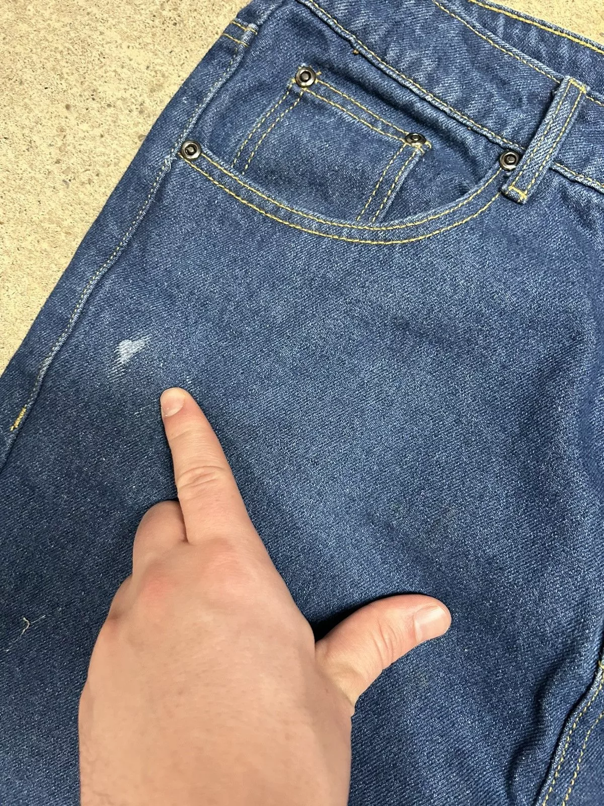 Vintage Denim Vintage Tiger Print Denim Pants Blue