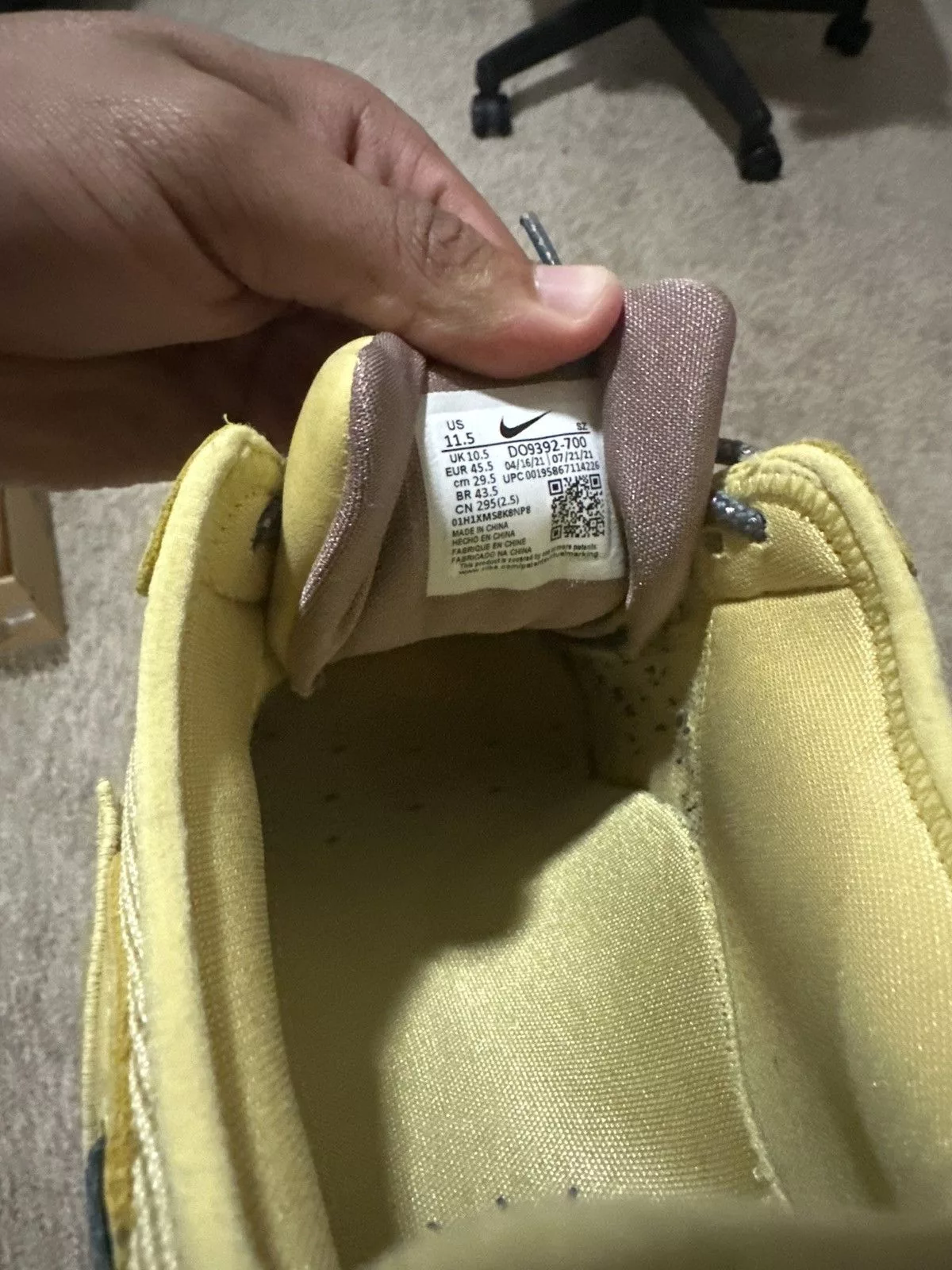 Travis Scott Low Top Sneakers Travis Scott Airmax 1 Gold