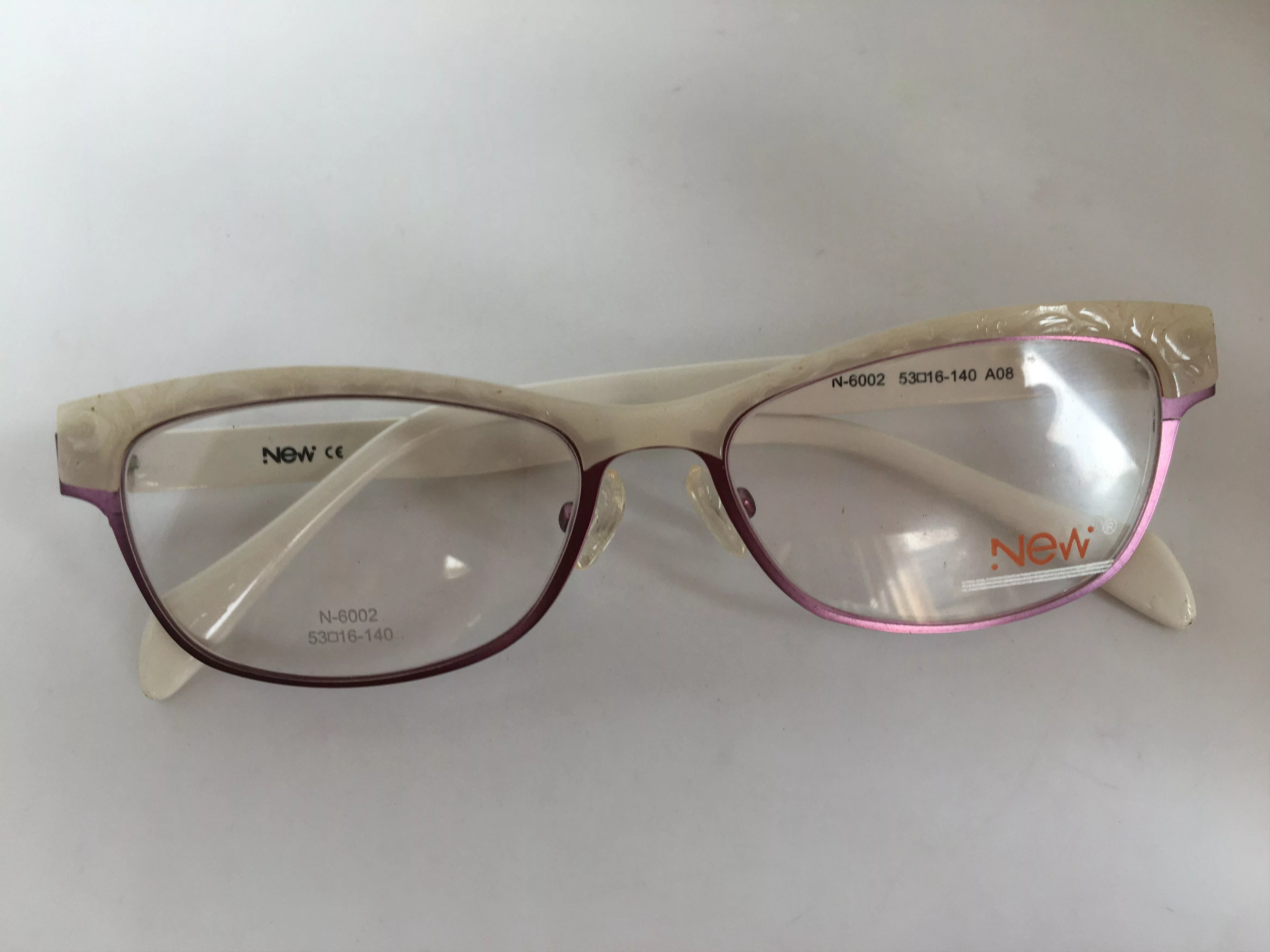 Other Glasses Other New N-6002 Ivory Purple Malcolm Cateye Eyeglasses Frame Multi