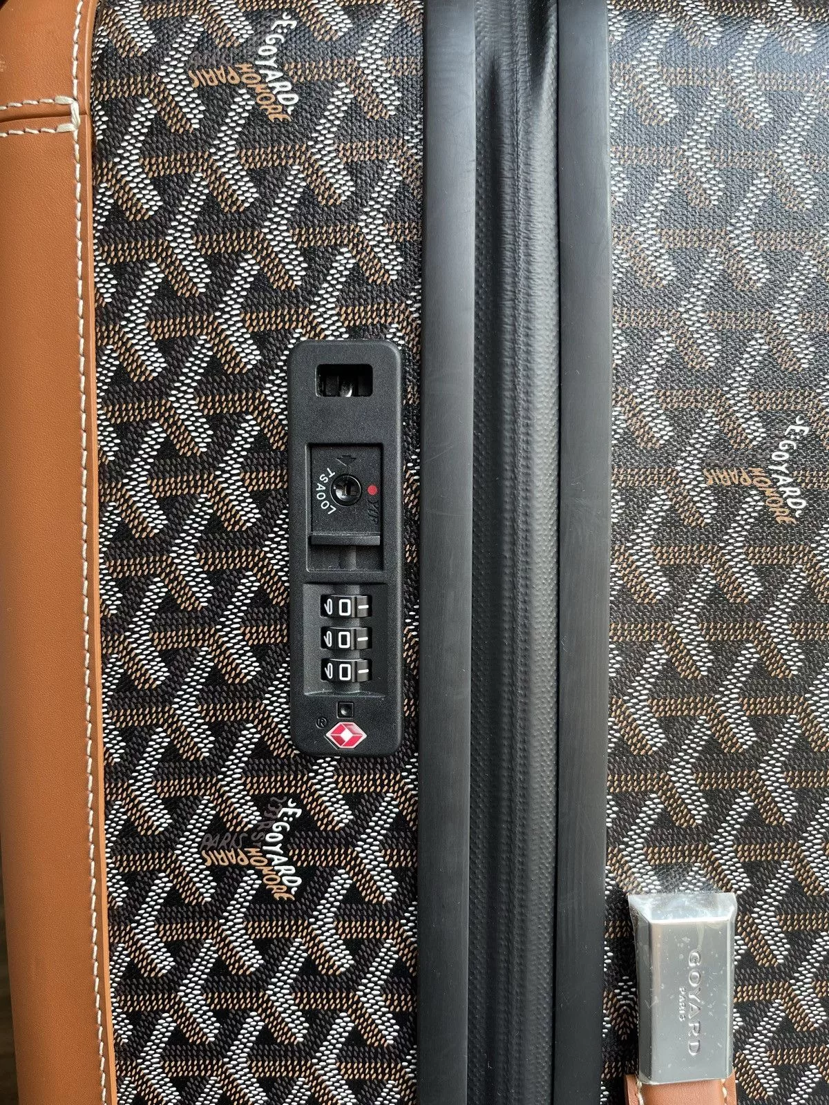 Goyard Bags Luggage Black Brown Goyard Suitcase