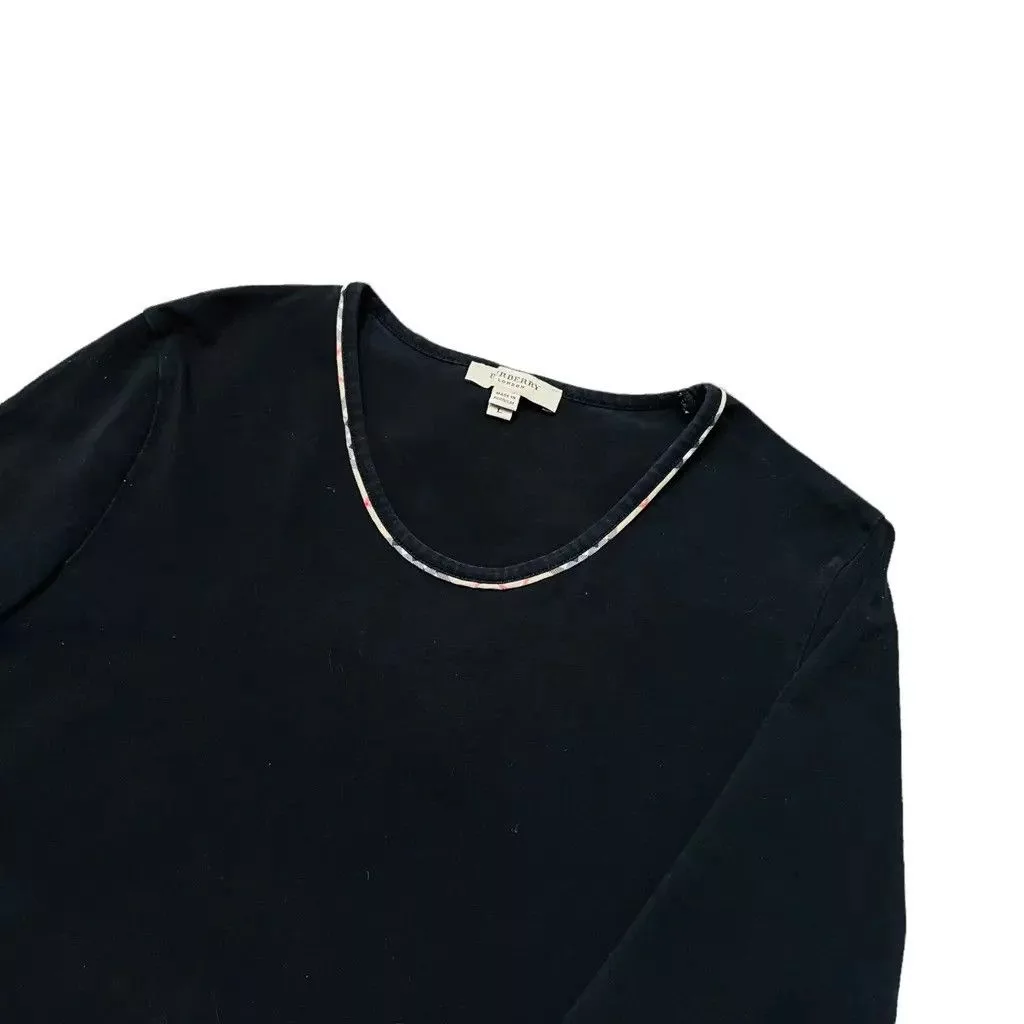 Burberry Blouses Burberry longsleece blouse with pattern Size: L Black