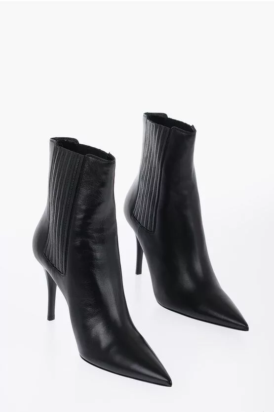 Saint Laurent Paris Boots Saint Laurent Paris Pointed Leather Boots Black