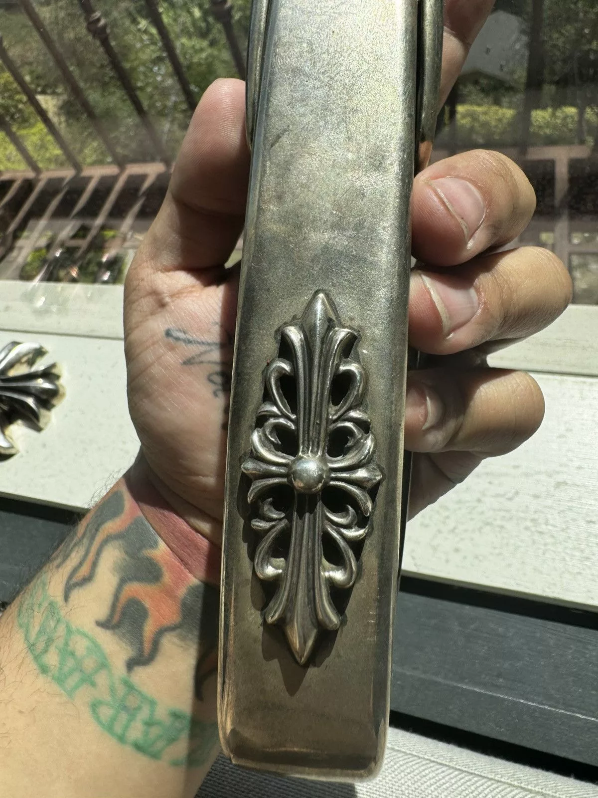 Chrome Hearts Miscellaneous Chrome Hearts Silver Floral Stapler
