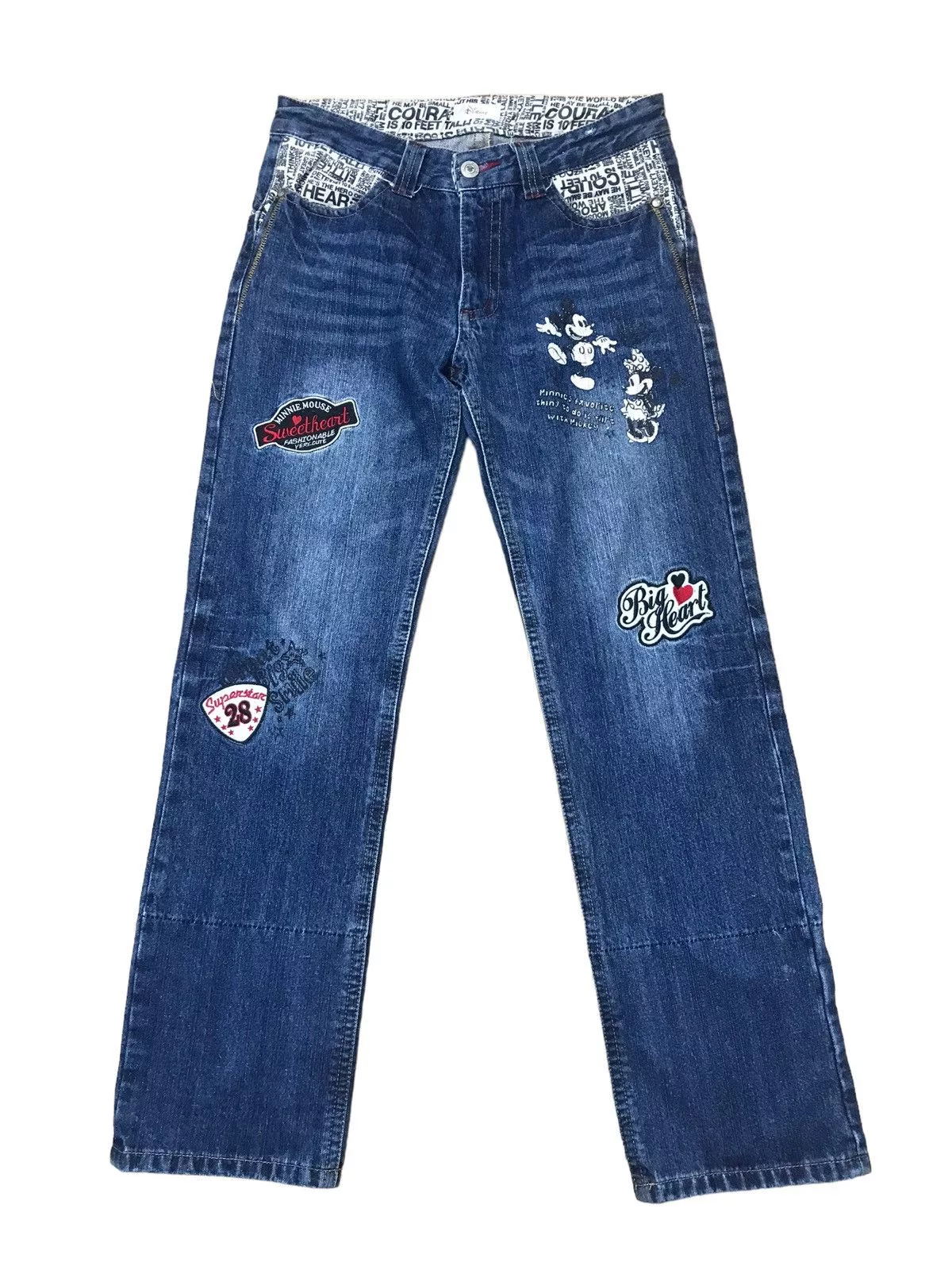 Cartoon Network Denim Cartoon Network × Disney × Mickey Mouse Mickey Mouse Embroidered Pant Blue