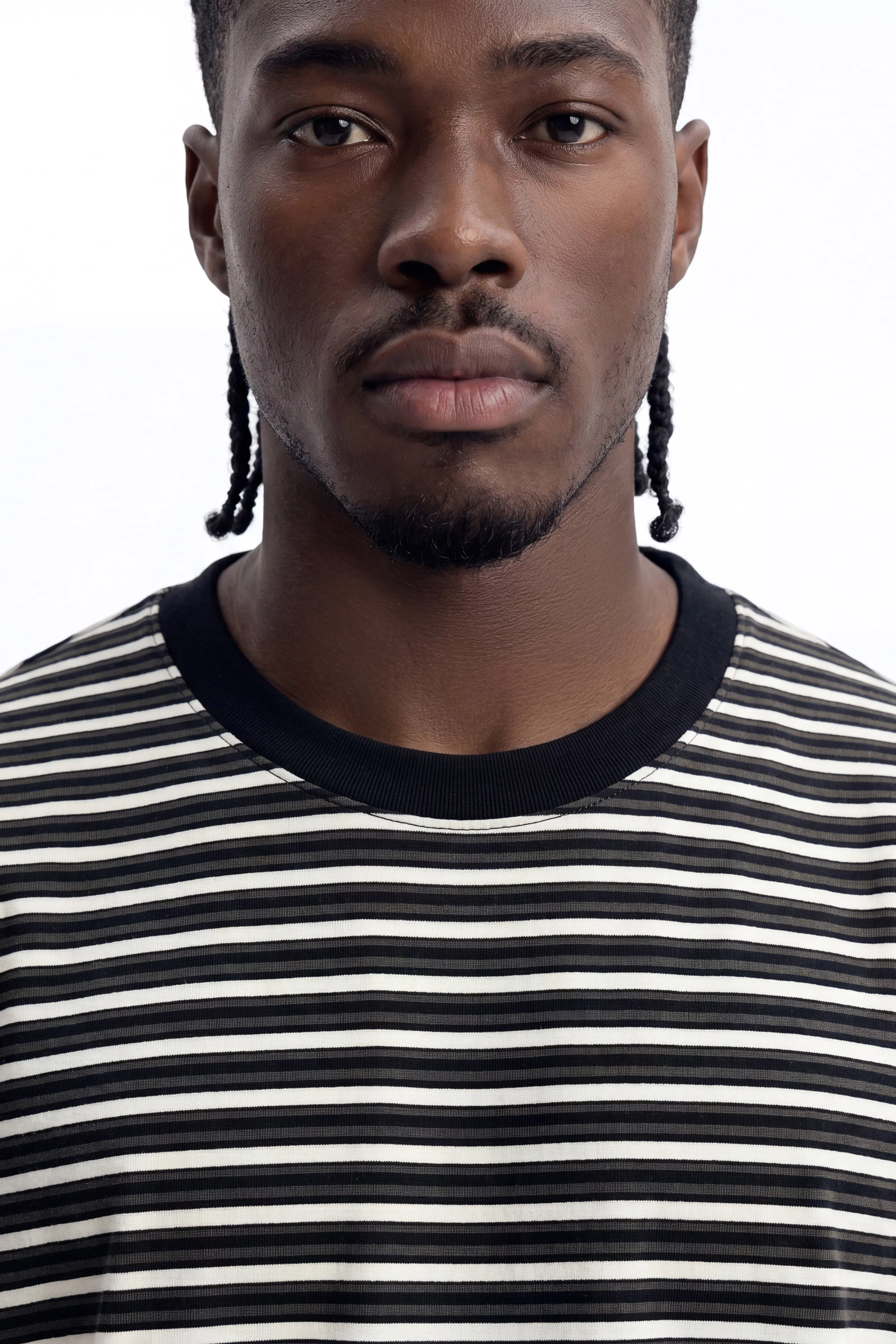 Tate Stripe Oversized Crewneck Tee - Black/combo