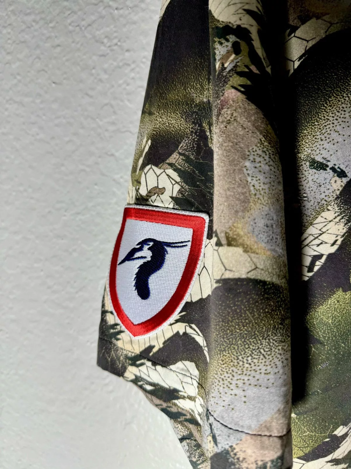 Heron Preston Shirts Button Ups Heron Preston Camo Button Up Shirt Logo Bowler Patches Gold