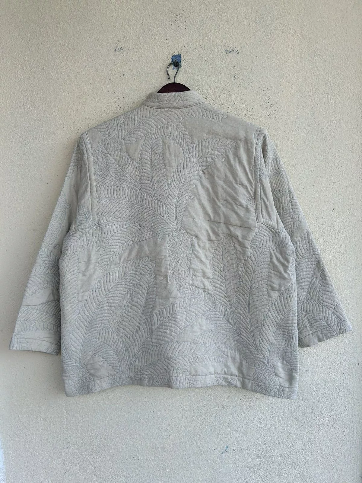 Issey Miyake Light Jackets Issey Miyake Mandarin Colar Button Ups Jacket White