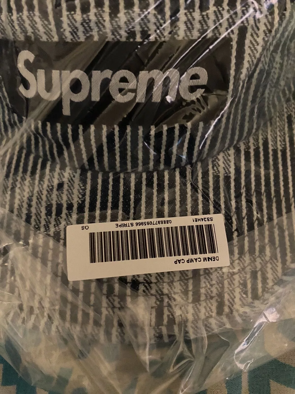Supreme Hats Supreme Denim Camp Cap Stripe SS24 Multi