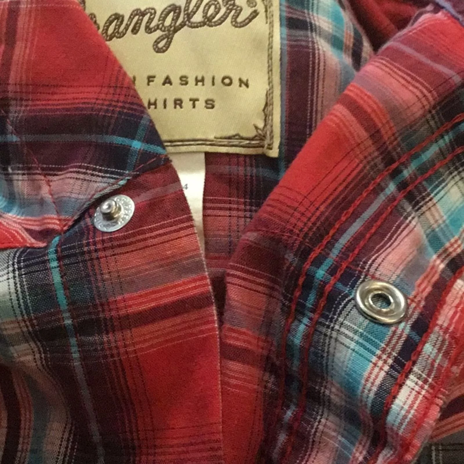 Wrangler Shirts Button Ups Wrangler Plaid Button Down Blue
