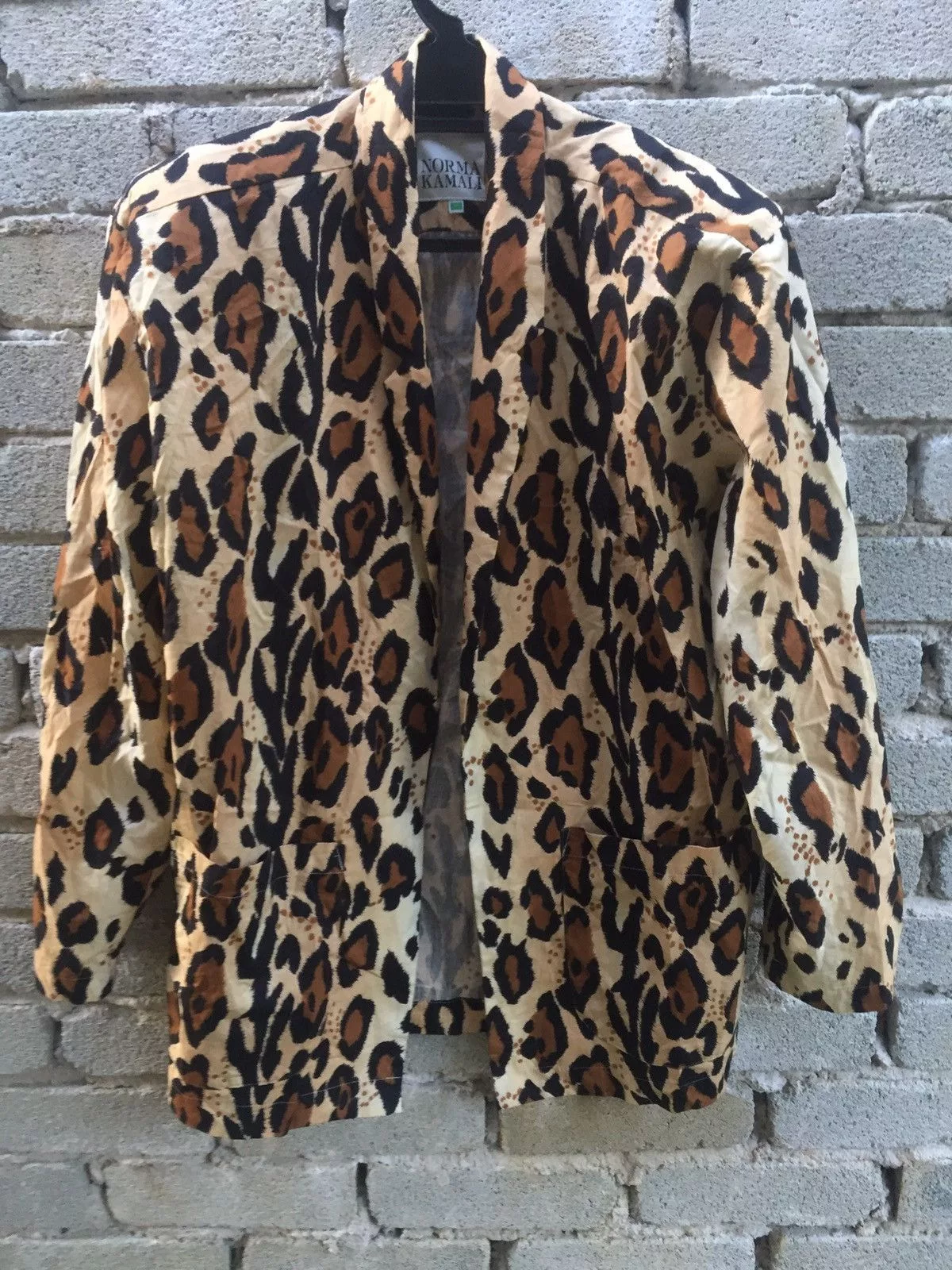 Designer Light Jackets Designer Norma Kamali Leopard Print Warp Jacket Nice Design Brown Vintage