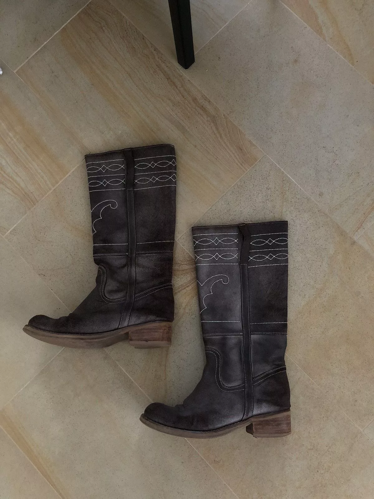 Designer Boots Designer × Vintage VINTAGE DESTROY COWBOYS BOOT Brown Luxury