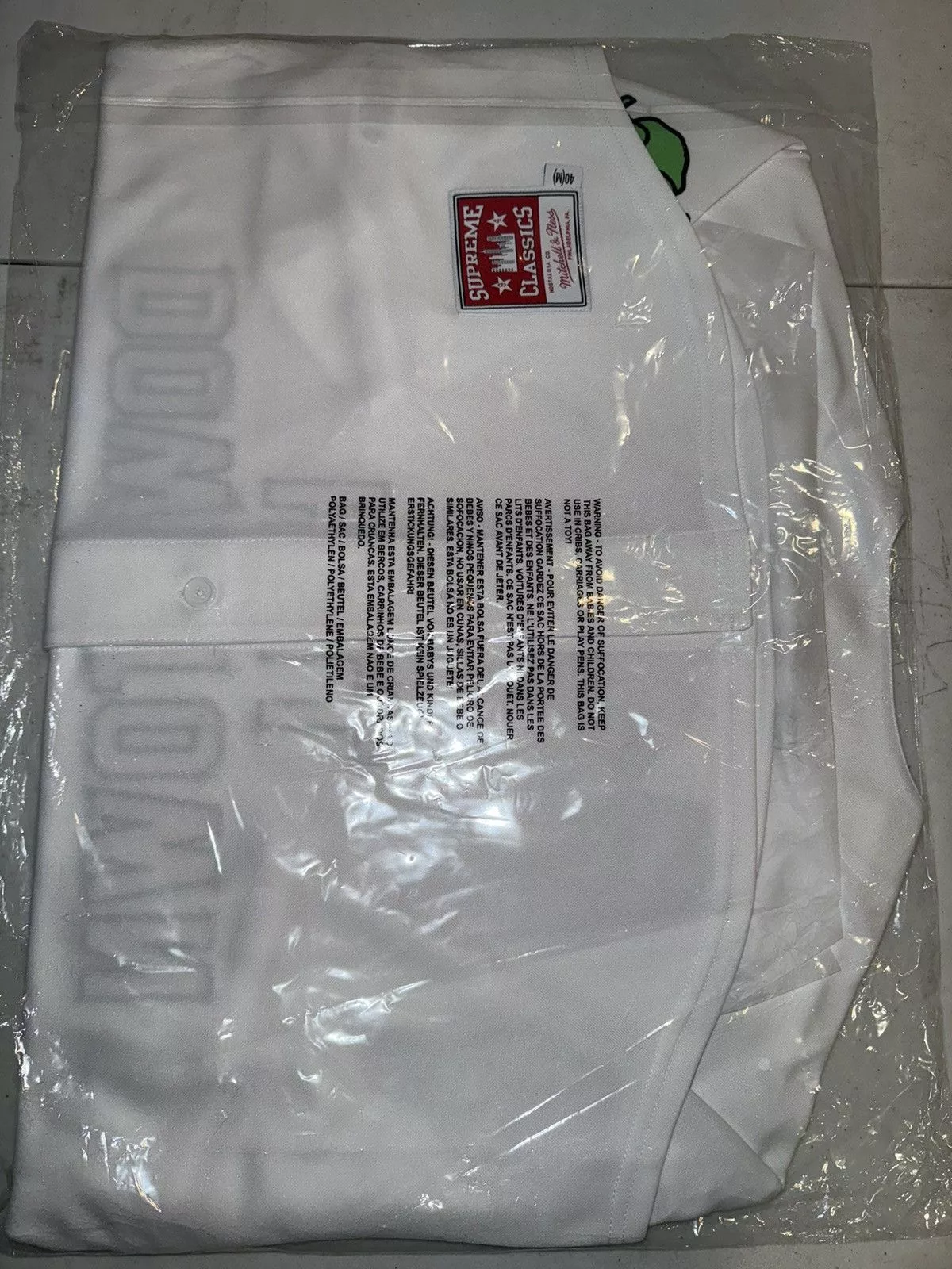 Mitchell & Ness Jerseys Mitchell & Ness × Supreme Supreme x Mitchell & Ness Downtown Hell Baseball Jersey White