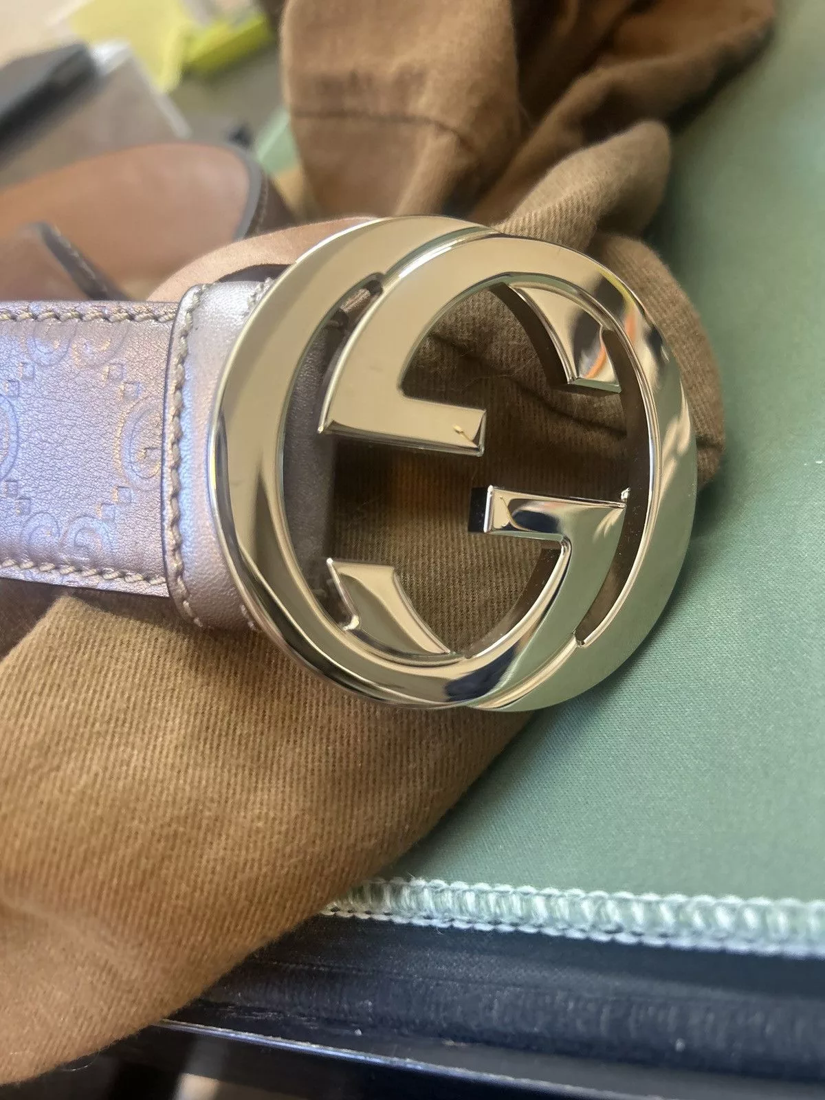 Gucci Belts Gucci purple leather belt