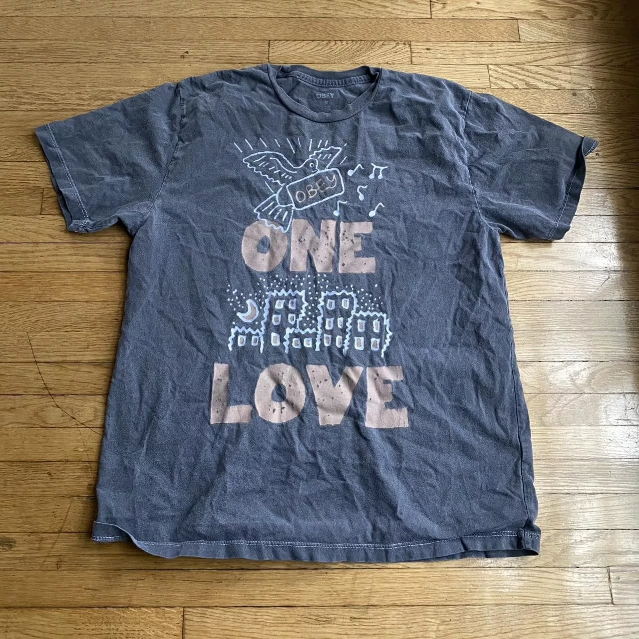 Obey Short Sleeve T Shirts One Love Obey tee Gray