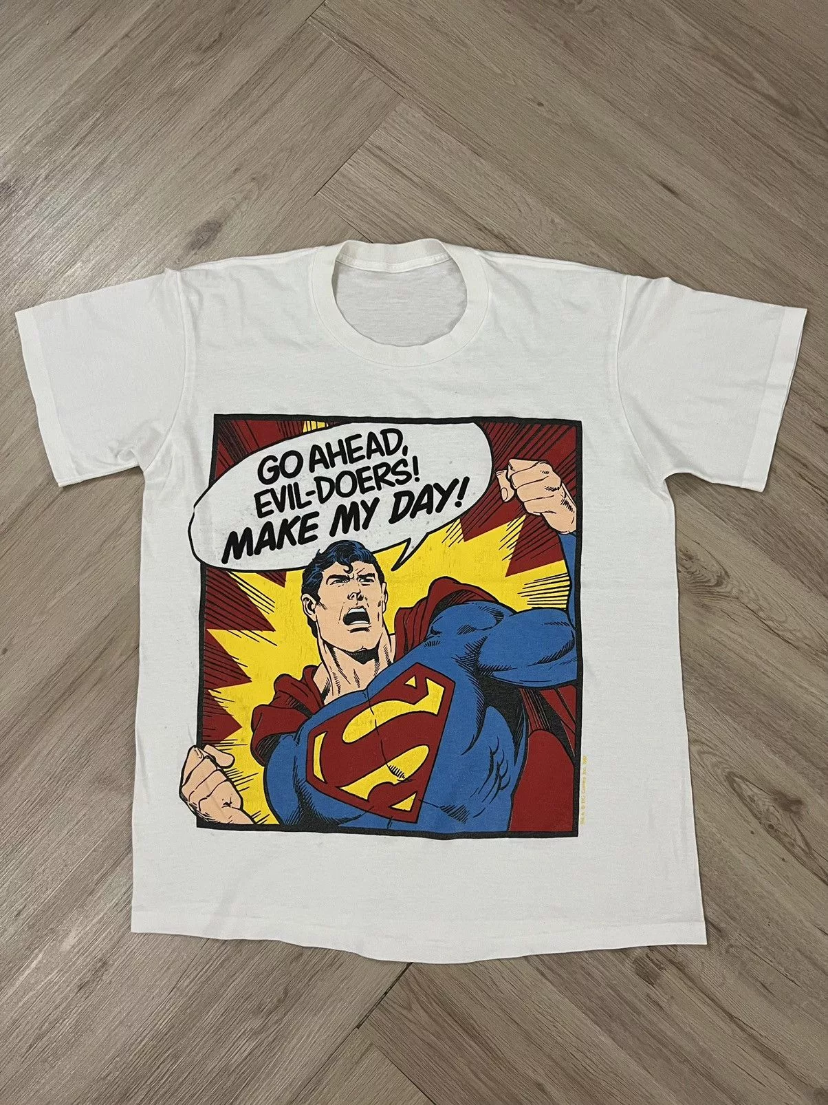 DC Comics Short Sleeve T Shirts DC Comics × Vintage Vintage DC Comics Superman 1987 Shirt White