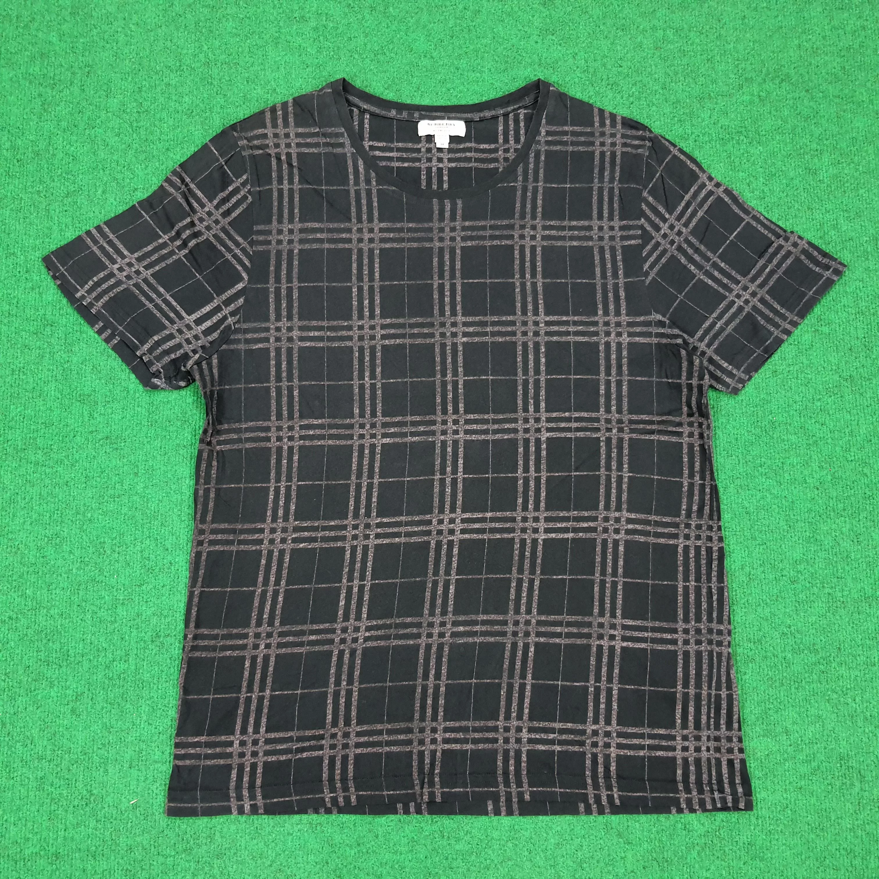 Burberry Short Sleeve T Shirts Burberry × Vintage Vintage Burberry Paris Nova Check T-shirt Black