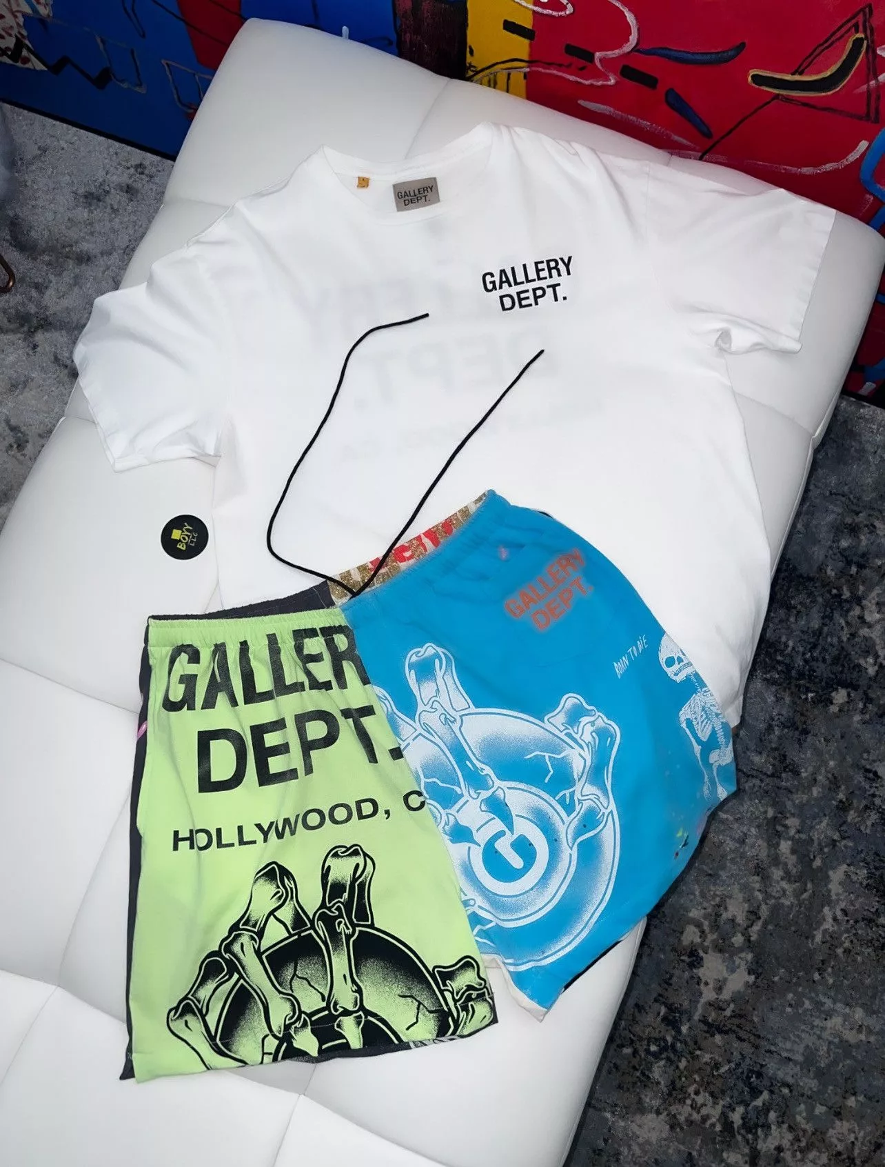 Gallery Dept. Short Sleeve T Shirts Gallery Dept. Gallery dept retouch combo set t shirt and shorts Multi