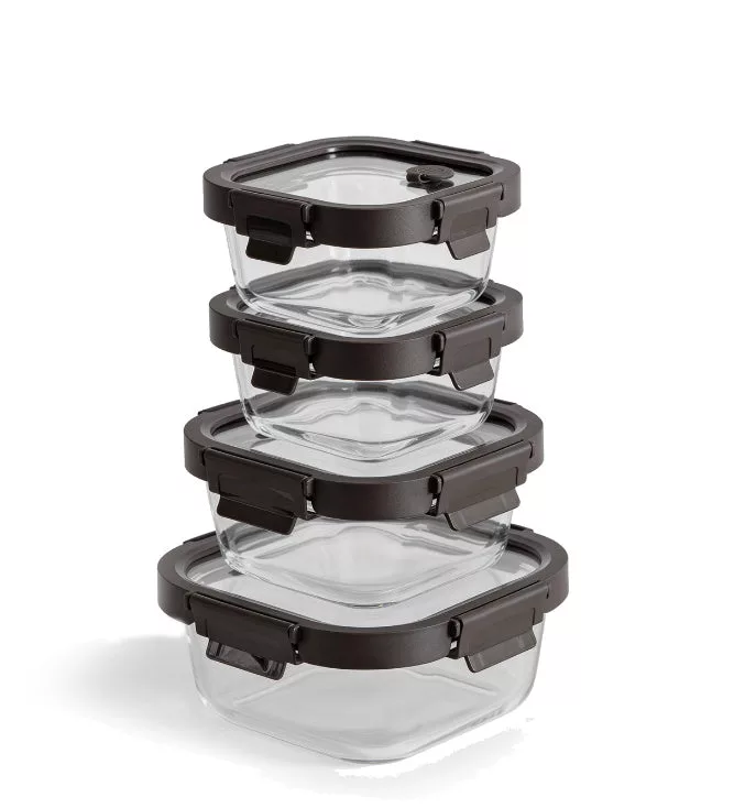 Espresso Square Glass Container Set