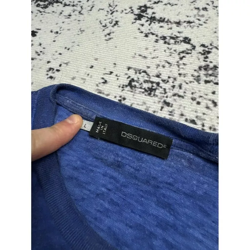 Dsquared2 Short Sleeve T Shirts Dsquared2 Tshirt Blue Size L