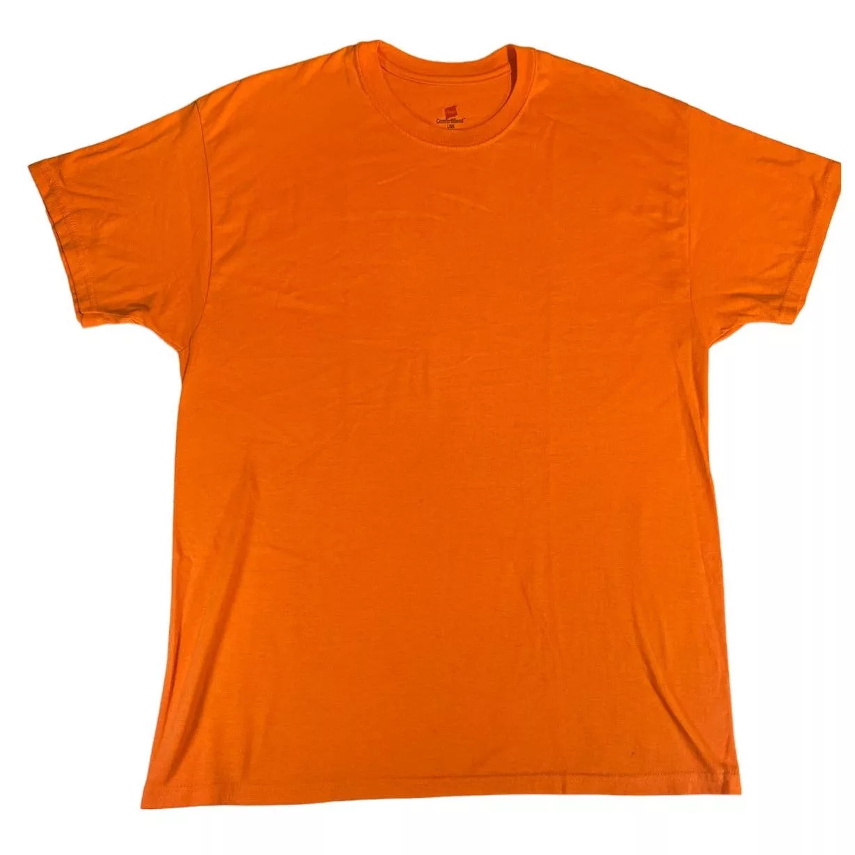 Hanes Short Sleeve T Shirts Hanes Comfort Blend Safety Orange T-Shirt Men Large Hunting