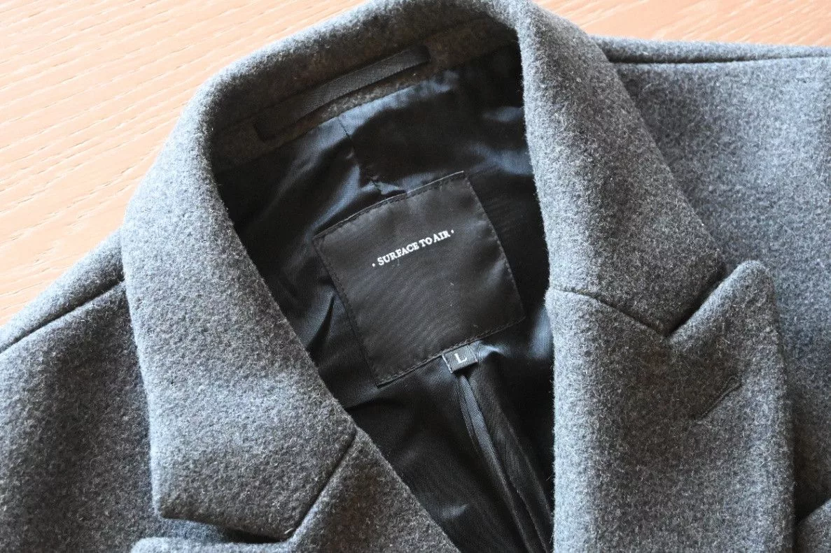 Surface To Air Light Jackets Surface To Air Thick Wool Double Breasted Guards Coat - Size L Gray