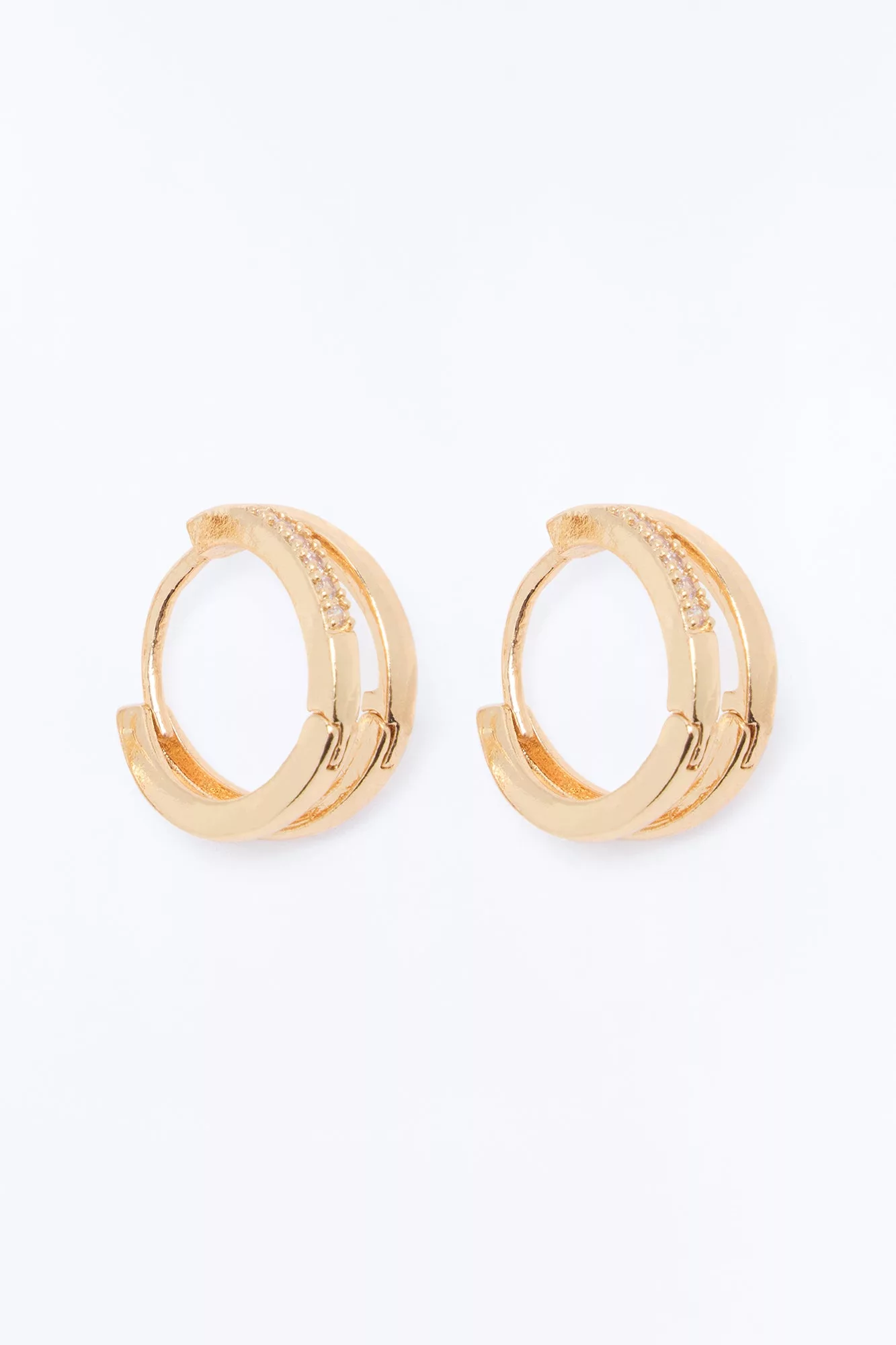 Luna Double Layer Hoop Earrings - Gold