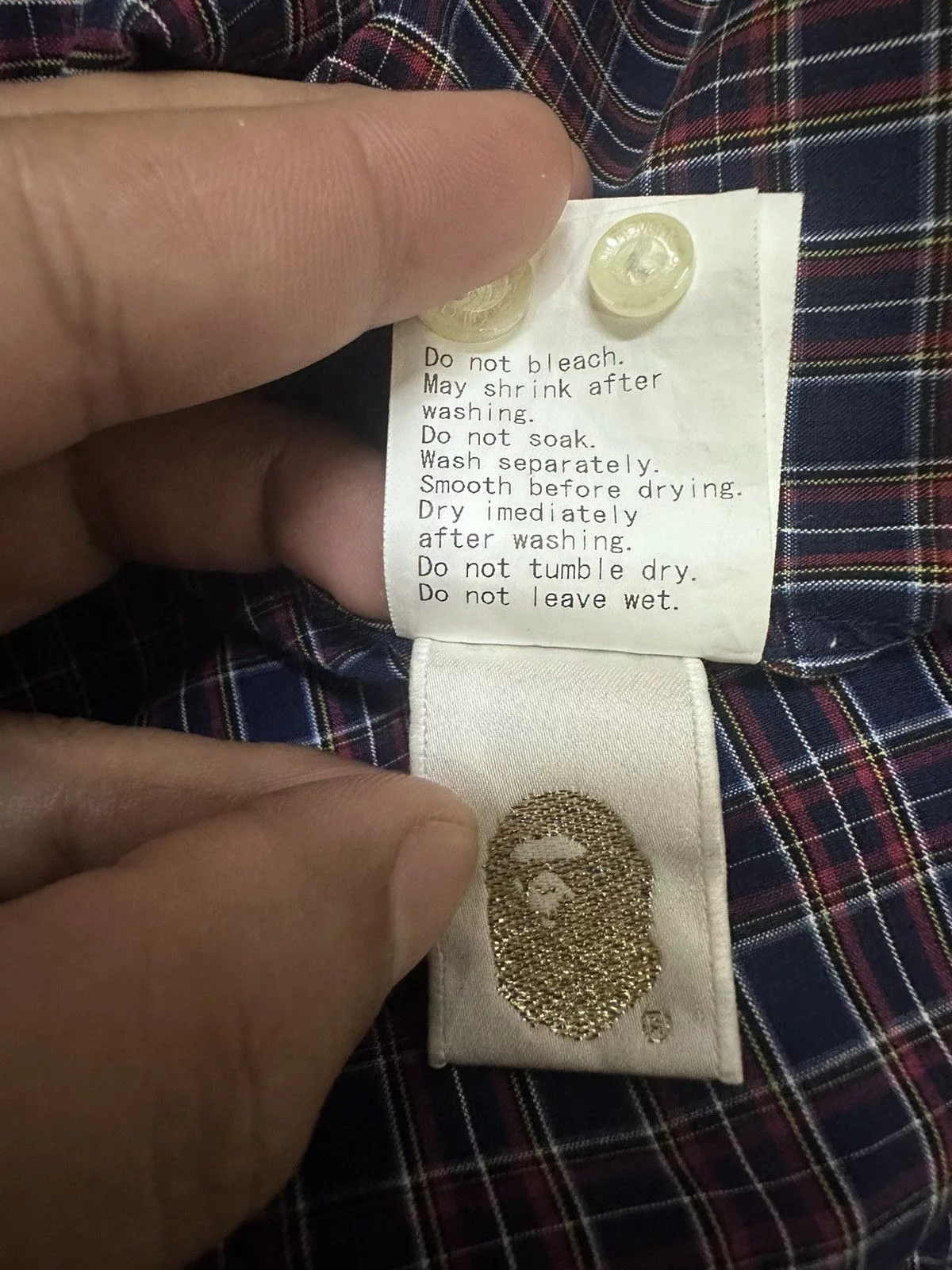 Bape Shirts Button Ups Bape Patchwork Button Up Shirt Red