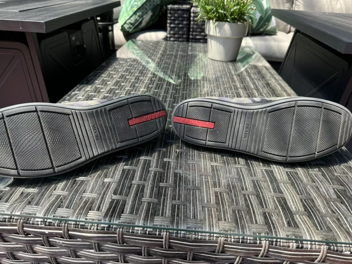 Prada Slip Ons Prada Suede Camo Slip-ons Green