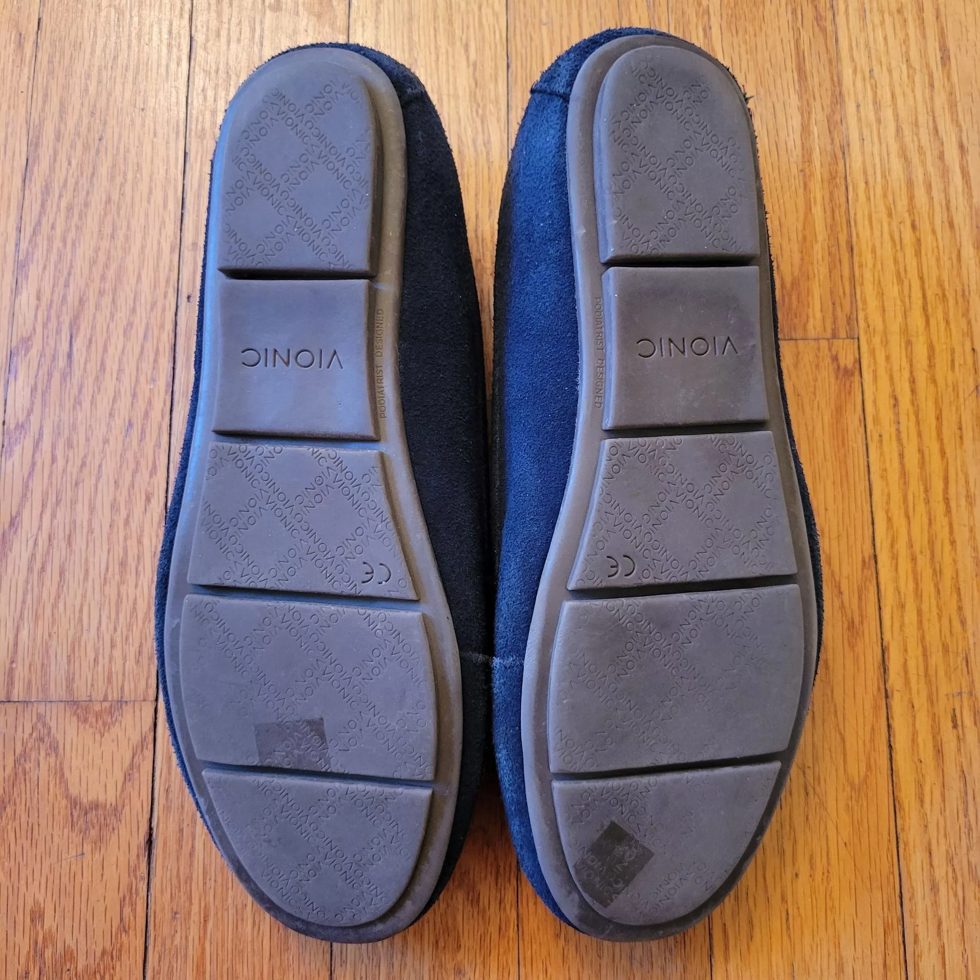 Vionic Flats Vionic DEBBIE Leather Suede Loafers 8W Black Comfort Shoes P