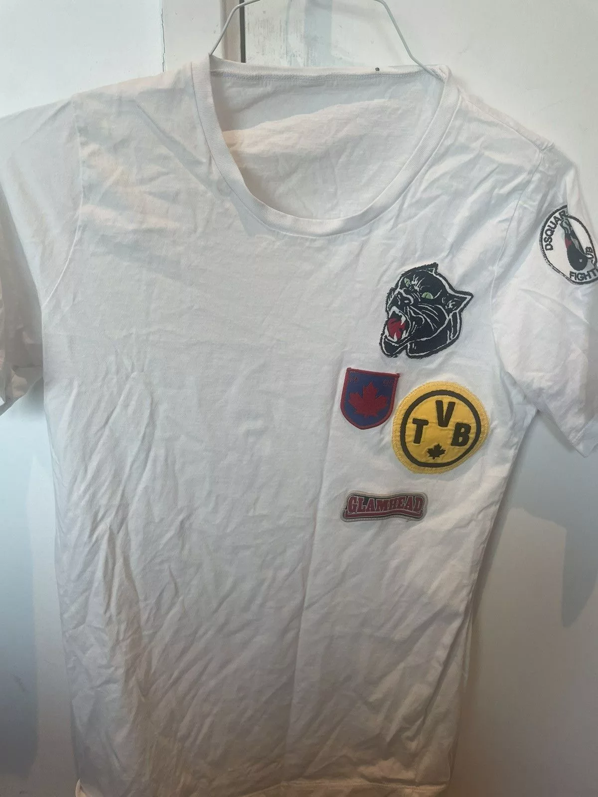 Designer Short Sleeve T Shirts Designer × Dsquared2 Dsquared2 Glamhead White Tee