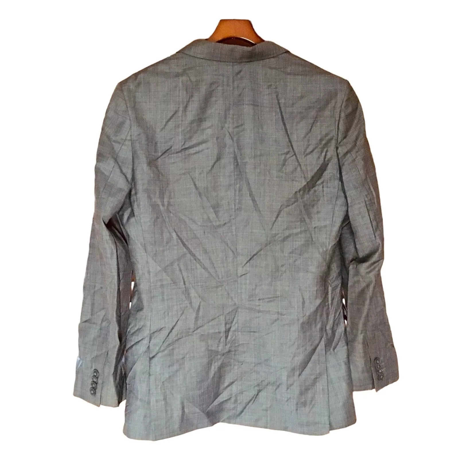 Express Blazers Express Classic Solid Gray Wool-Blend Suit Jacket