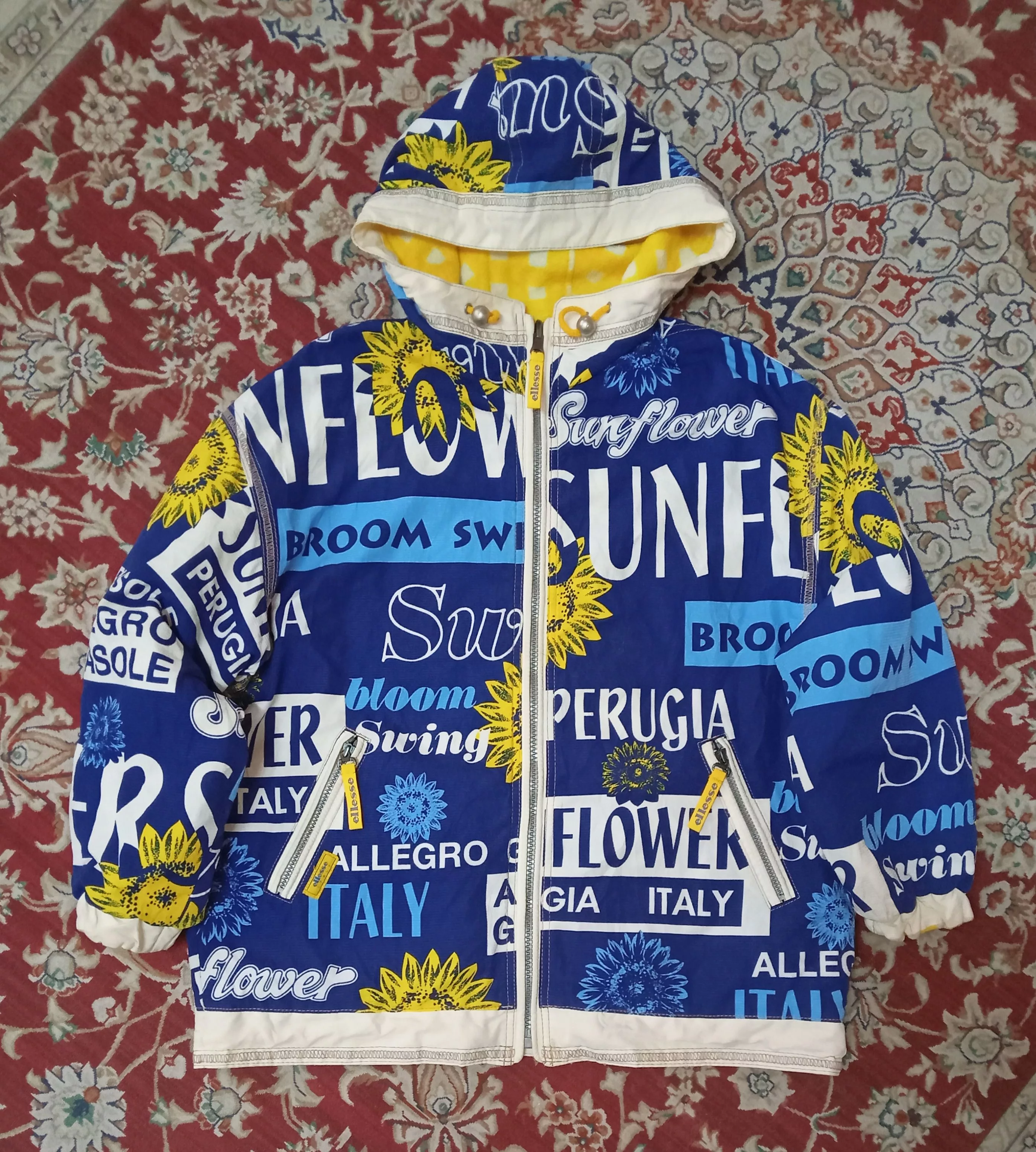 Ellesse Bombers Ellesse × Goldwin Vintage Ellesse Sunflower Full Print Reversible Jacket Multi