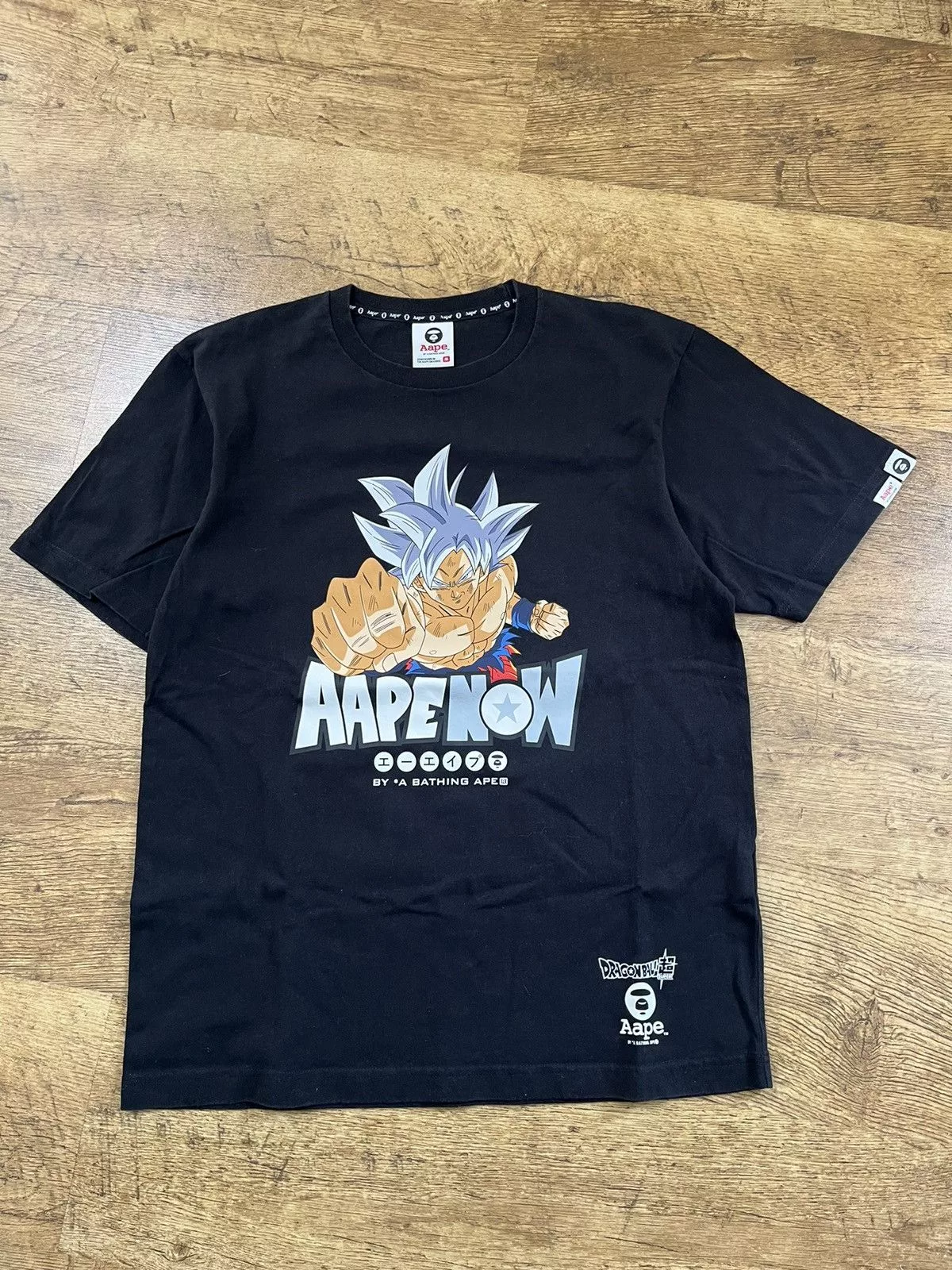Aape Short Sleeve T Shirts Aape × Bape Aape x Dragon Ball Son Goku Ultra Instinct Tee Black