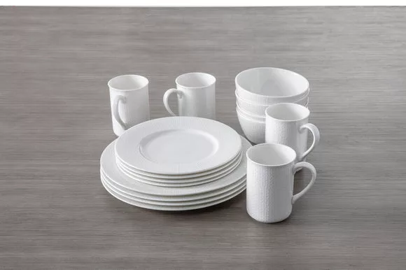 Amanda White Embossed 16pc. Dinnerware Set