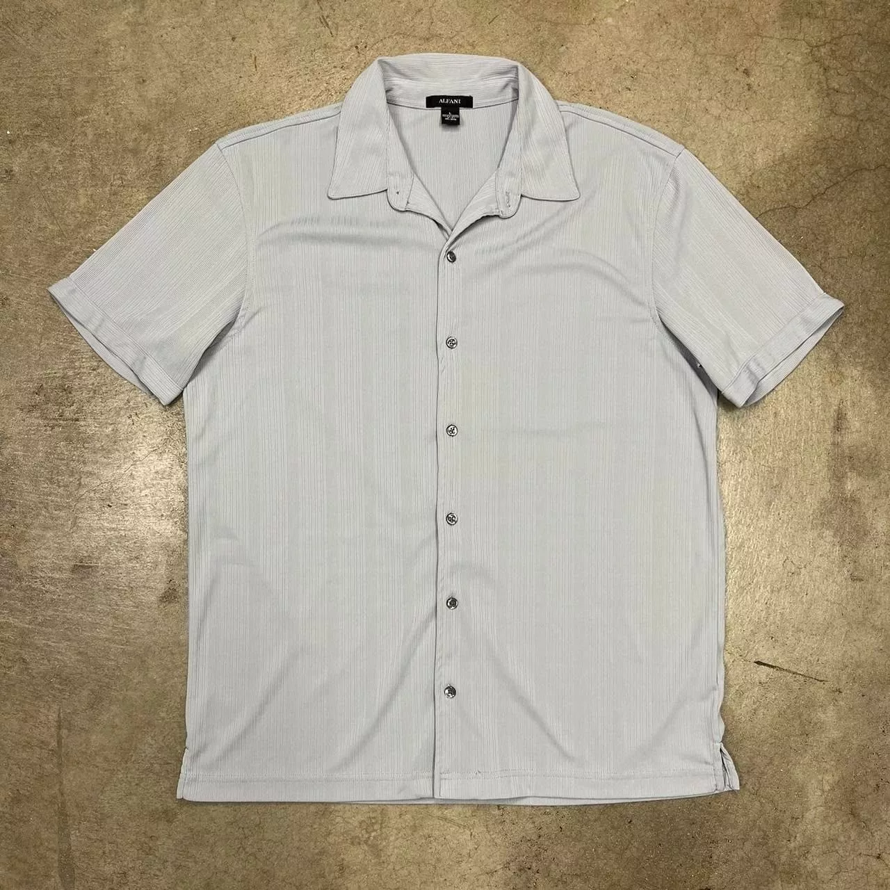 Alfani Polos Alfani × Vintage Vintage Alfani short sleeve button shirt light grey large Gray Streetwear