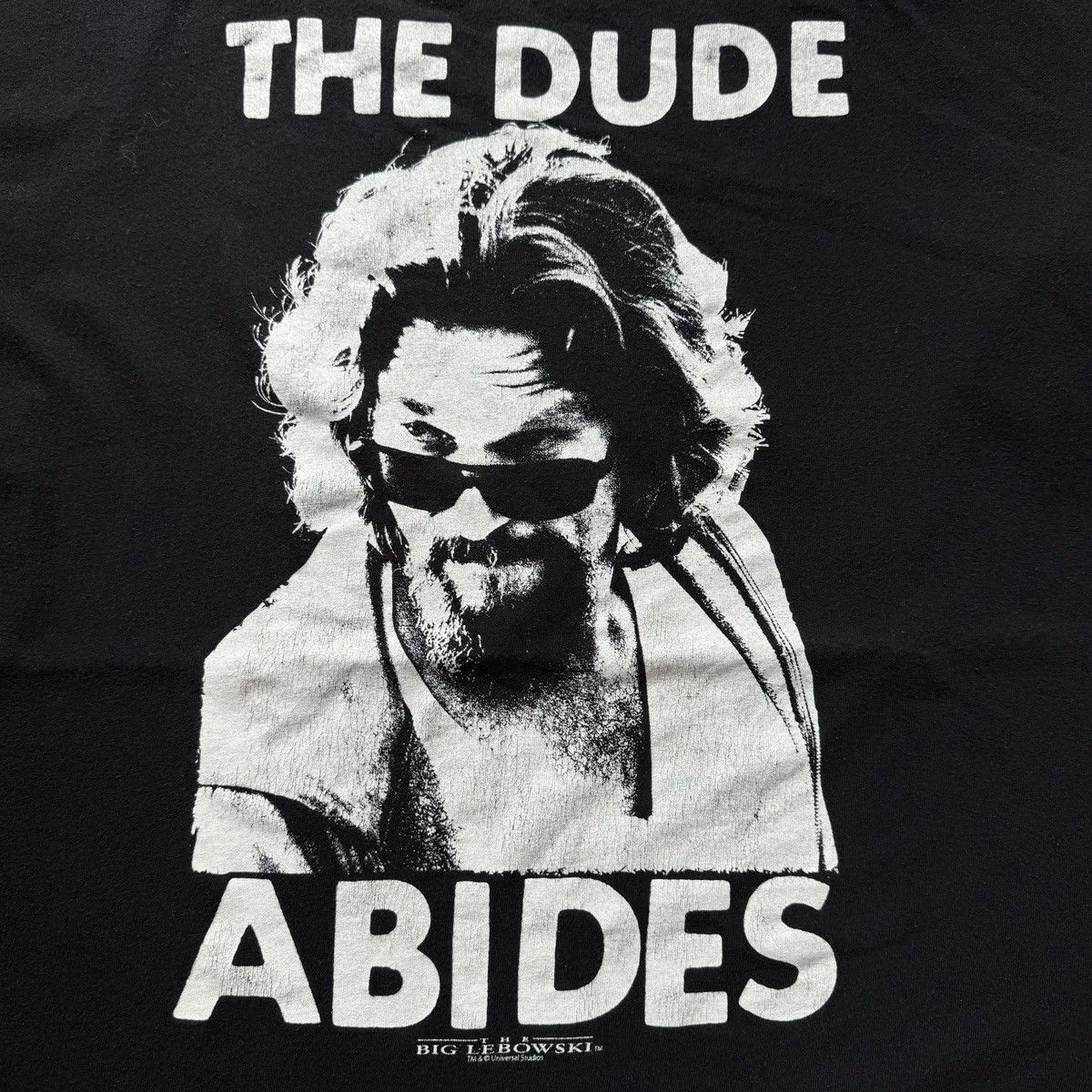 Universal Studios Short Sleeve T Shirts Universal Studios × Vintage The Big lebowski the dude abides movie tee Black