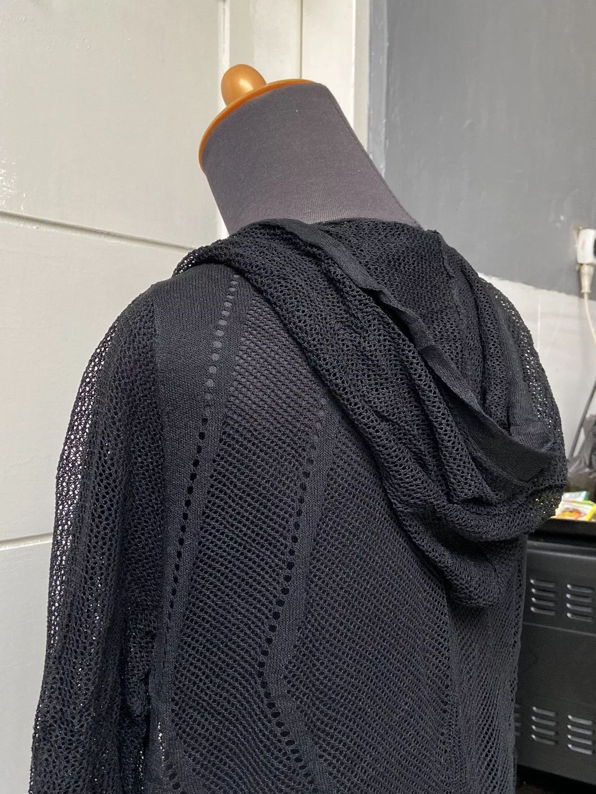 Designer Light Jackets Designer LINEA FORMICA Black Mesh Cardigan Vintage