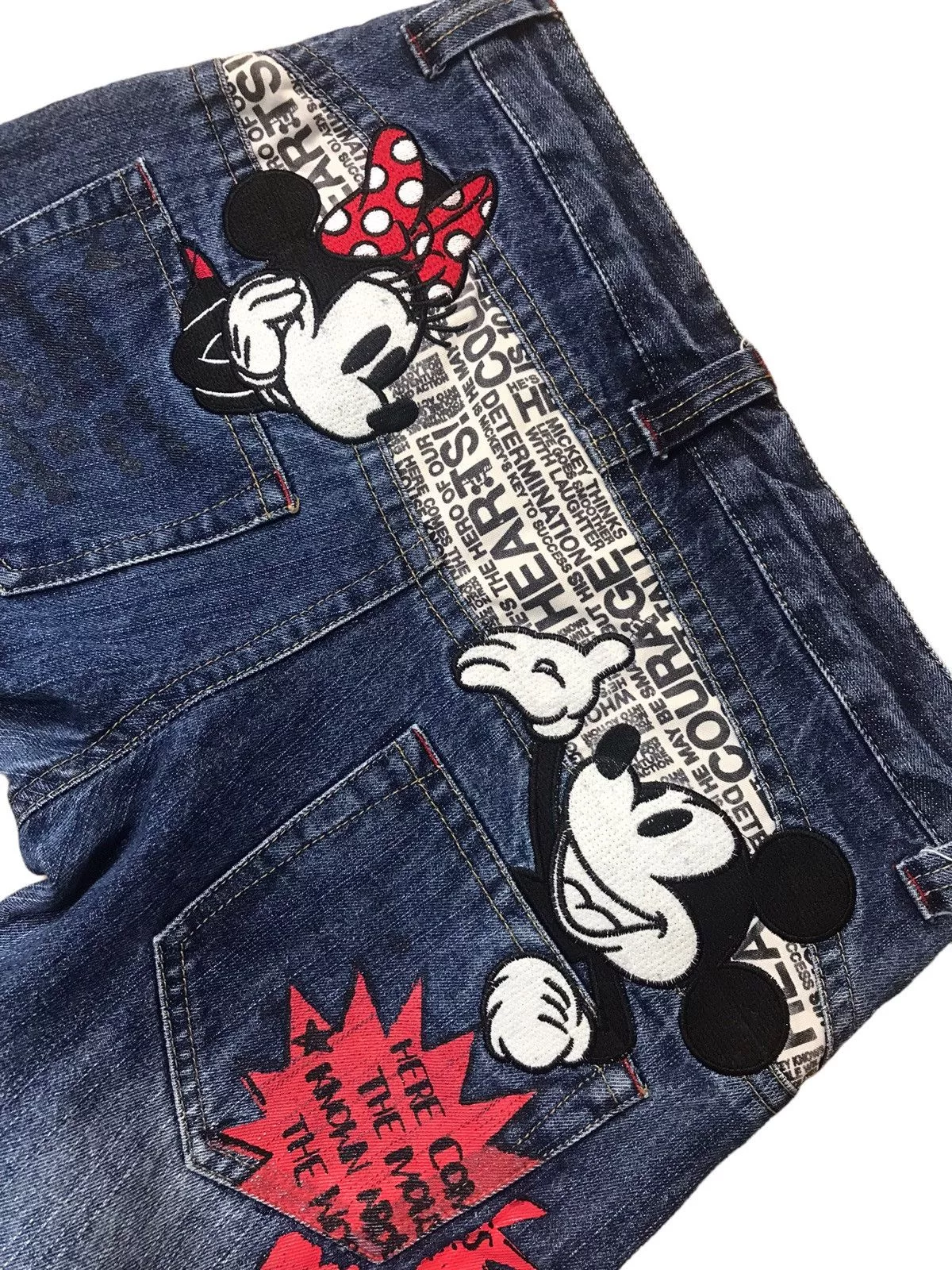 Cartoon Network Denim Cartoon Network × Disney × Mickey Mouse Mickey Mouse Embroidered Pant Blue