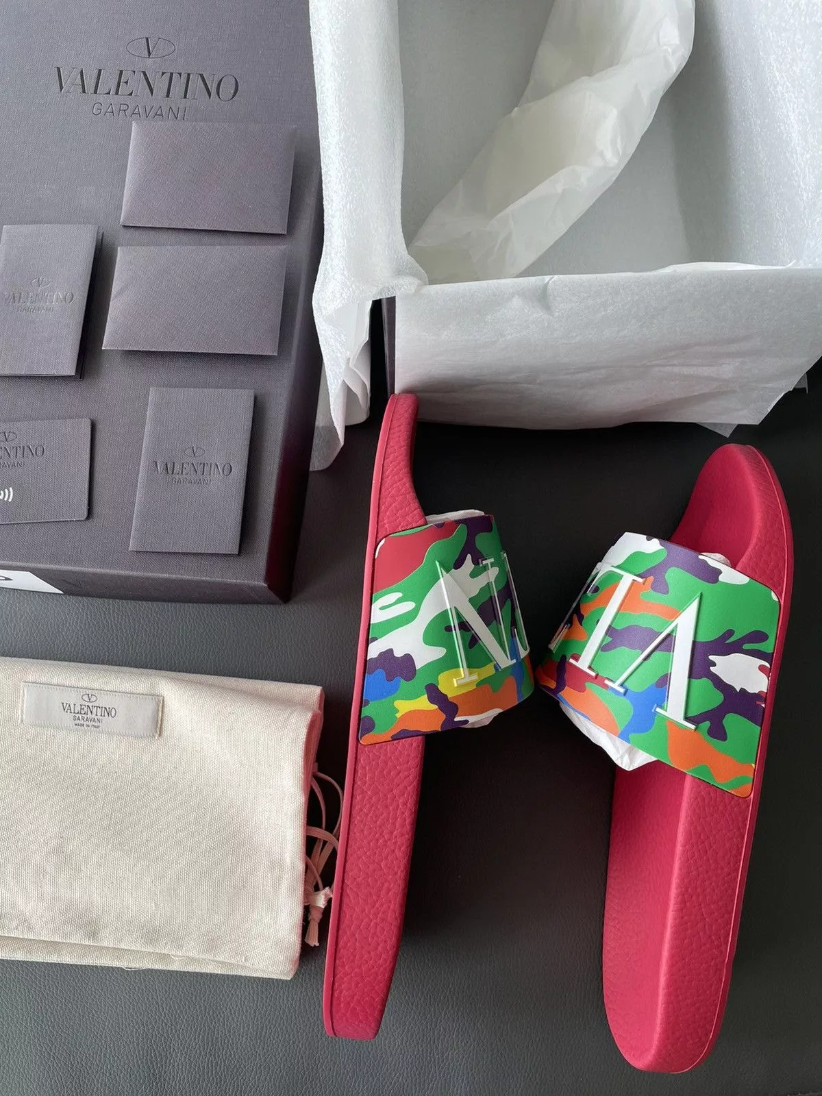 Giovanni Valentino Sandals Giovanni Valentino × Valentino Brand New Rare Iconic Limited Camouflage Slipper Slides Multi