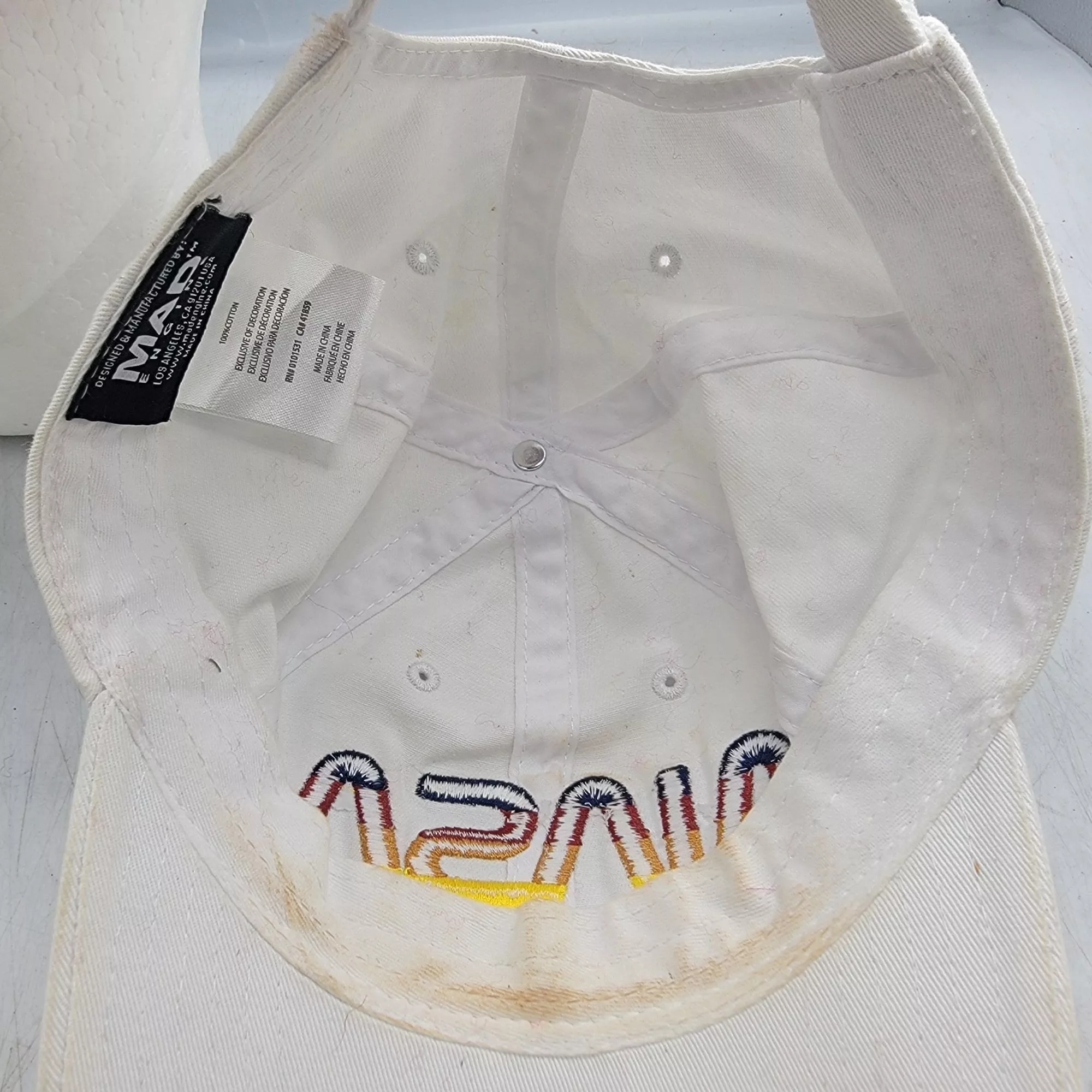 Mad Engine Hats NASA Embroidered Logo White Hat Cap By Mad Engine Casual Lig